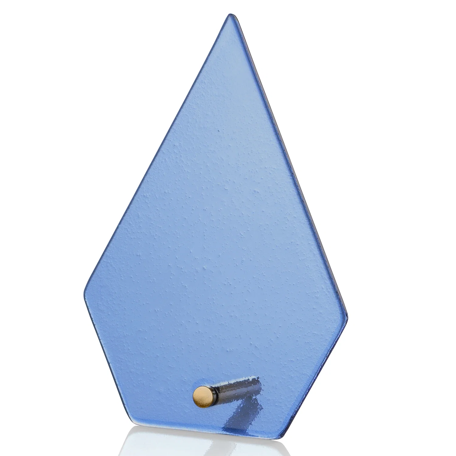 Branded Frosted Ice-Texture Glass Diamond Award With Chrome Pin for employee recognition