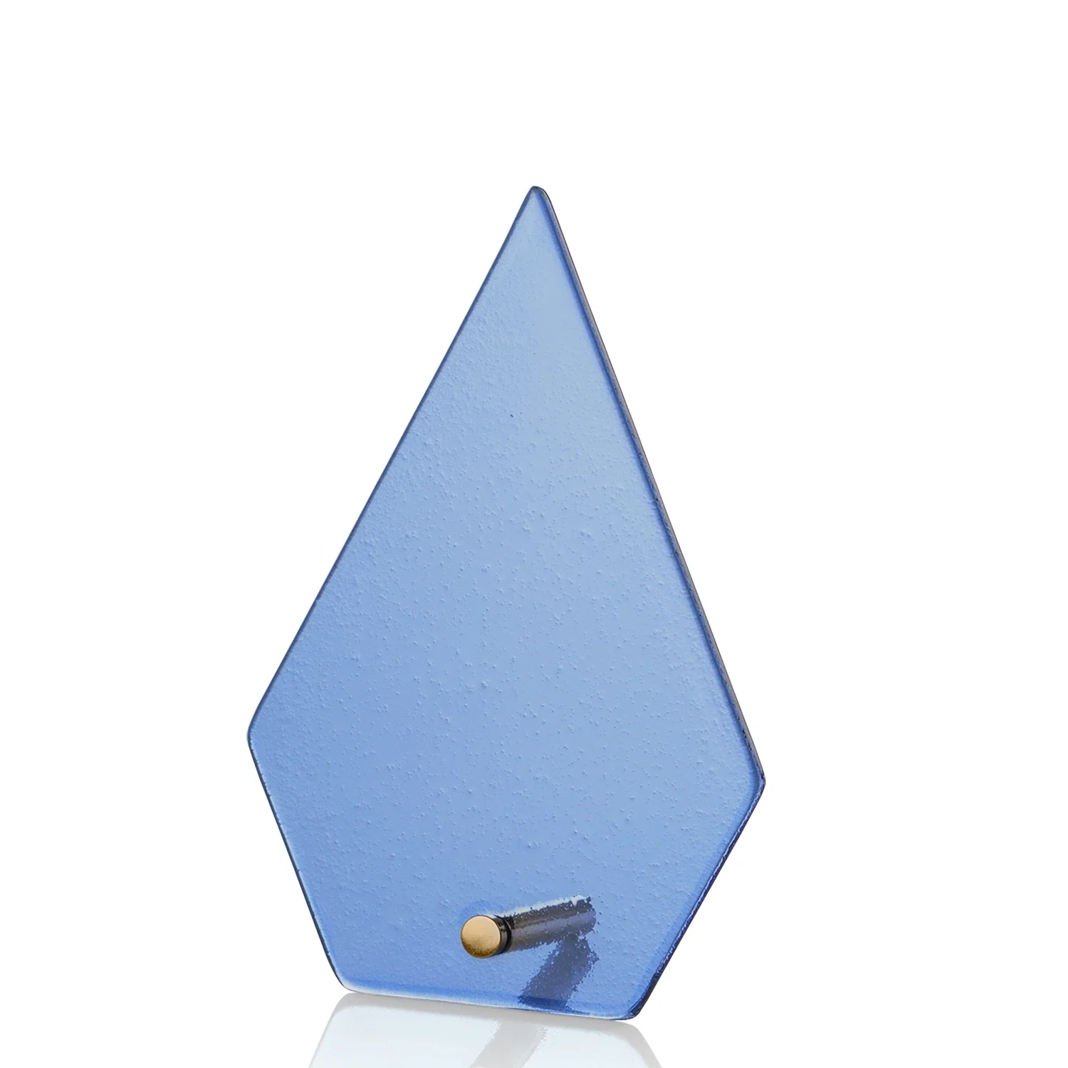 Branded Frosted Ice-Texture Glass Diamond Award With Chrome Pin for corporate award ceremonies