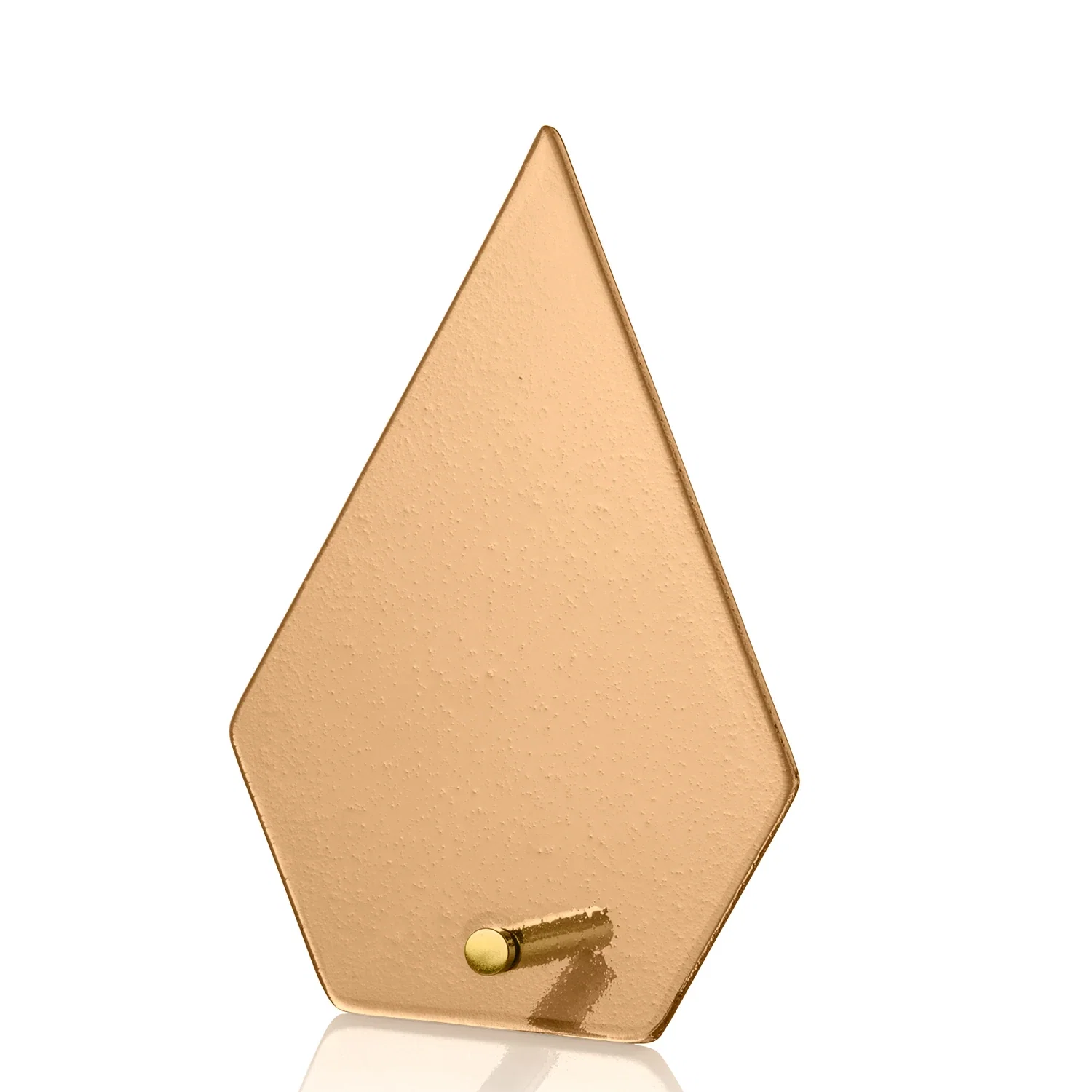 Branded Frosted Ice-Texture Glass Diamond Award With Chrome Pin for sales achievement awards