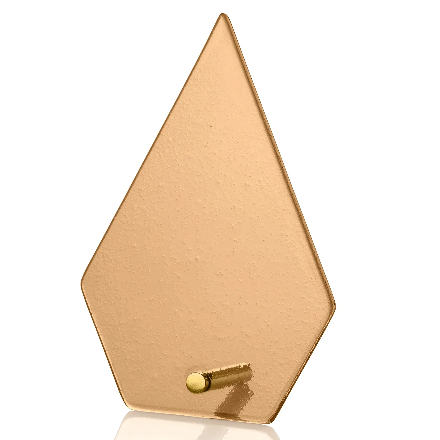 Branded Frosted Ice-Texture Glass Diamond Award With Chrome Pin for retirement presentations