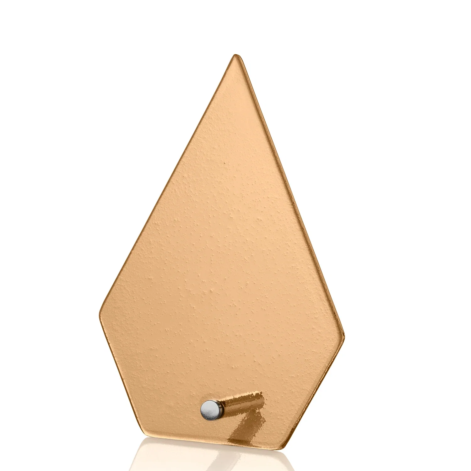 Branded Frosted Ice-Texture Glass Diamond Award With Chrome Pin for donor appreciation