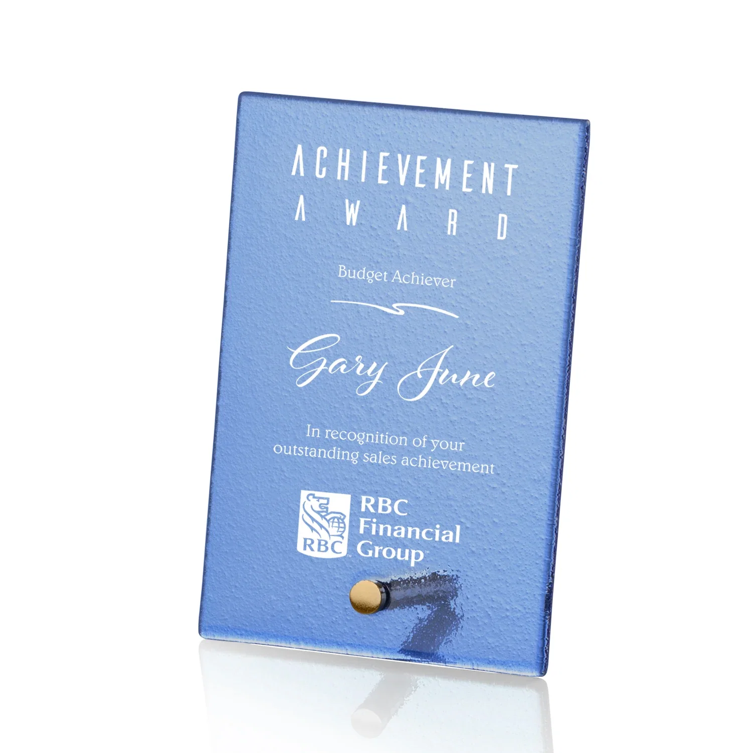 Personalized Frosted Ice-Texture Glass Rectangle Award With Full-Color Print Option, metal awards for corporate award ceremonies