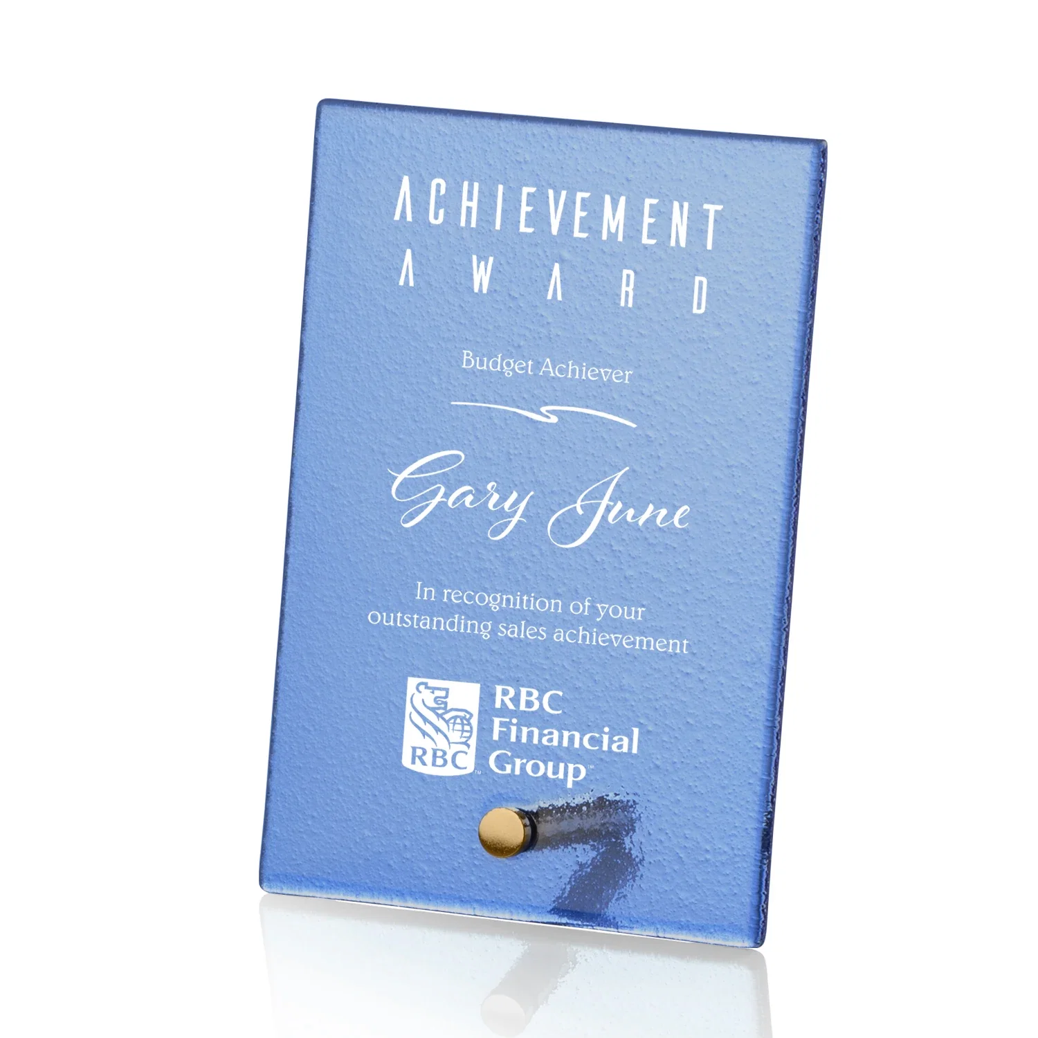 Personalized Frosted Ice-Texture Glass Rectangle Award With Full-Color Print Option, metal awards for service anniversary gifts
