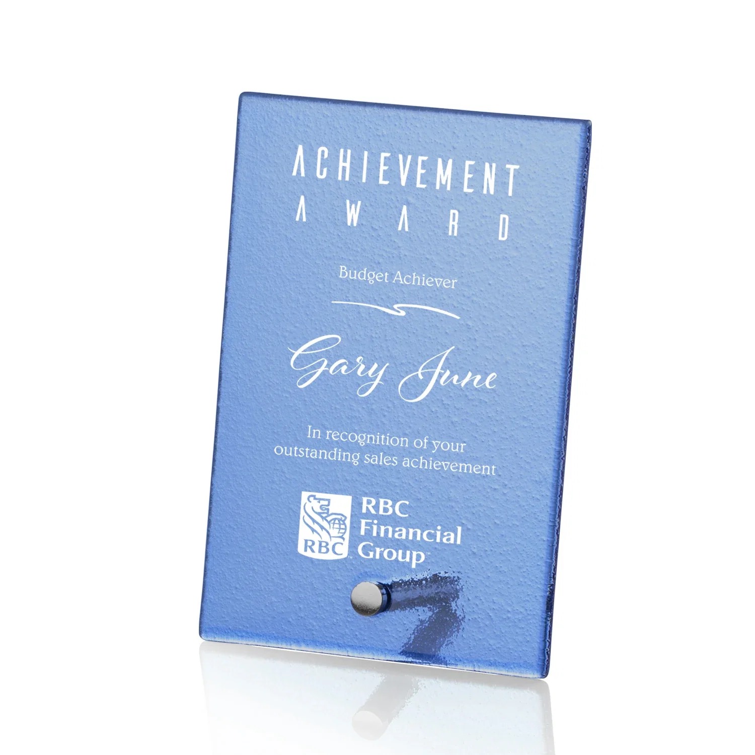 Custom Frosted Ice-Texture Glass Rectangle Award With Full-Color Print Option, metal awards for corporate award ceremonies