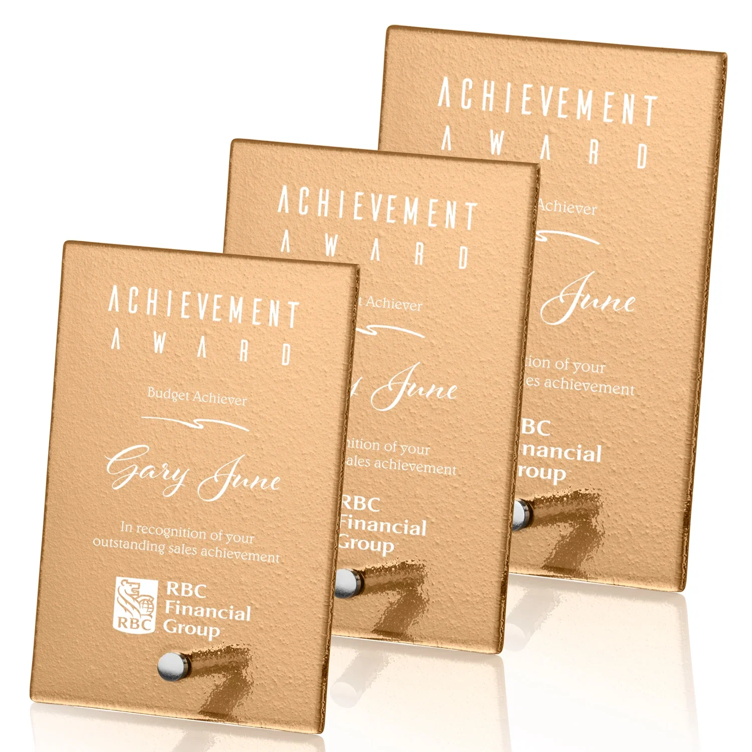 Personalized Frosted Ice-Texture Glass Rectangle Award With Full-Color Print Option, metal awards for safety achievement programs