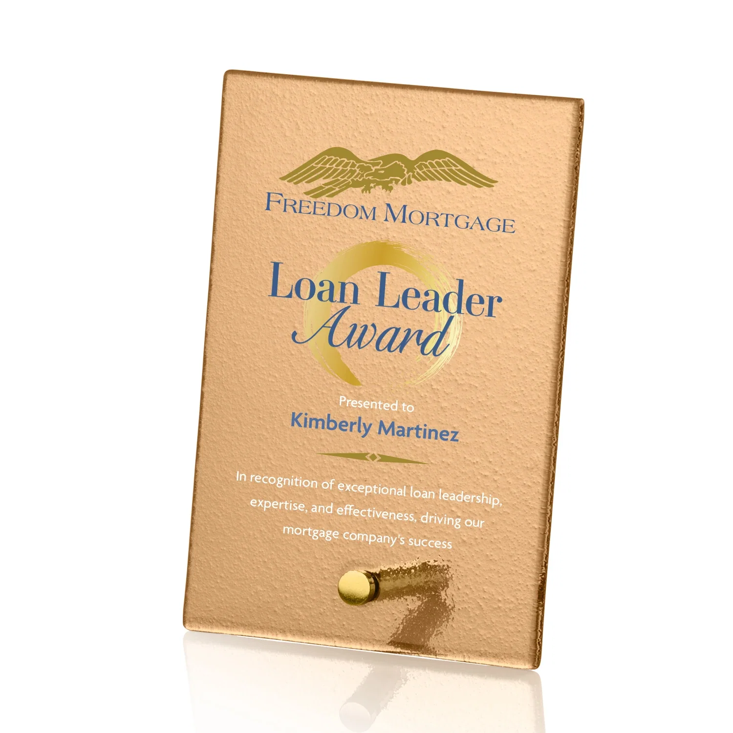 Promotional Frosted Ice-Texture Glass Rectangle Award With Full-Color Print Option, metal awards for service anniversary gifts