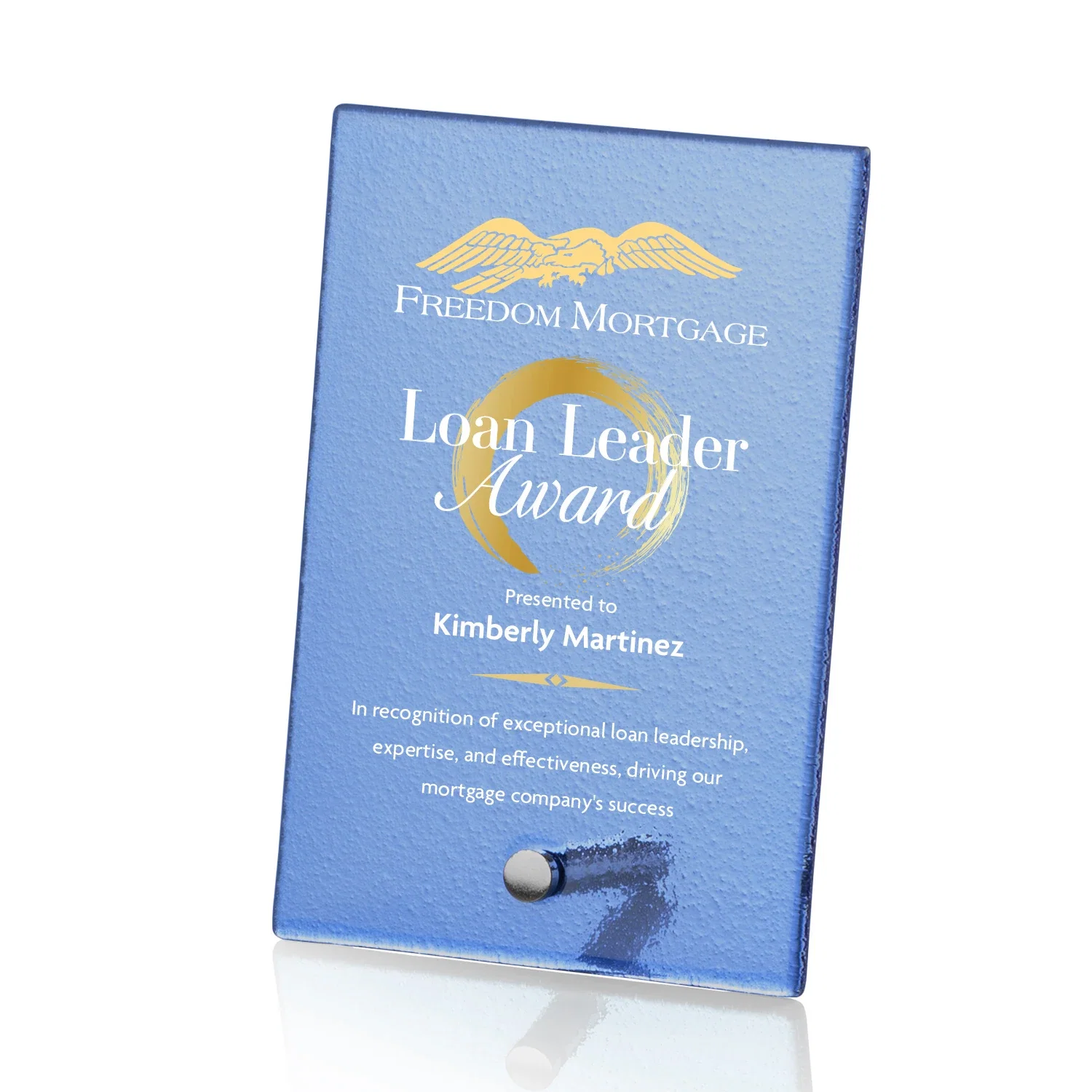 Custom Frosted Ice-Texture Glass Rectangle Award With Full-Color Print Option, metal awards for donor appreciation