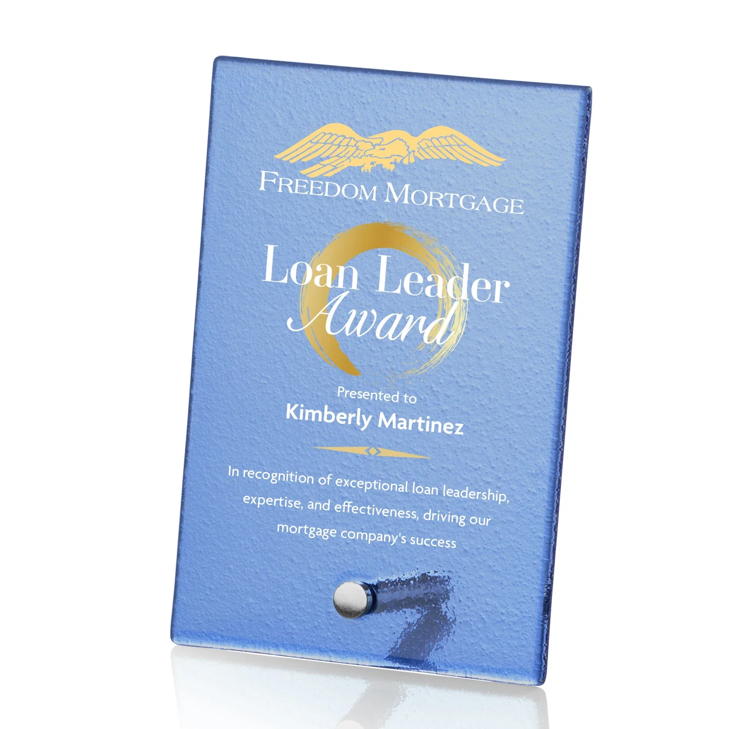Custom Frosted Ice-Texture Glass Rectangle Award With Full-Color Print Option, metal awards for graduation ceremonies