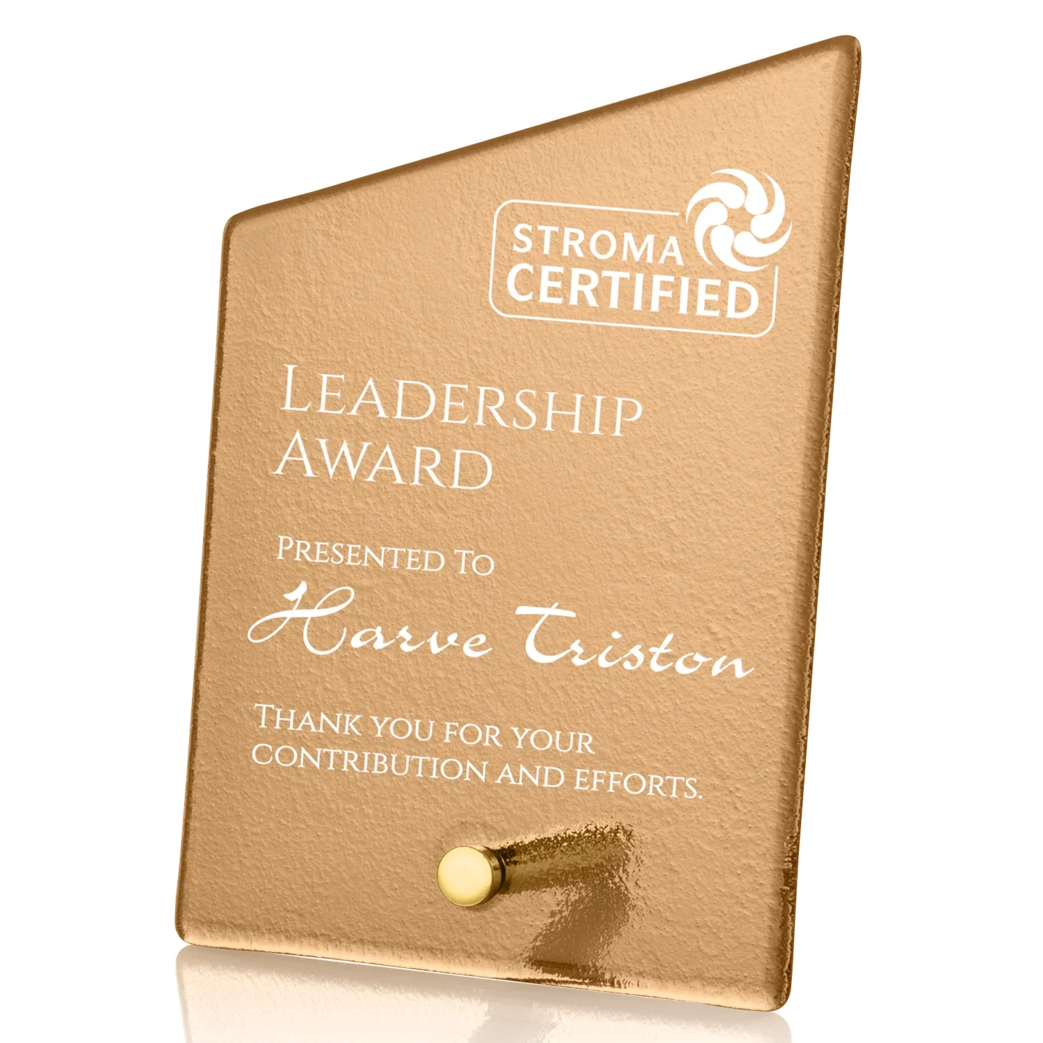 Personalized Frosted Ice-Texture Glass Slant Award, 3.5 x 4.75 in Imprint Area, metal awards for graduation ceremonies