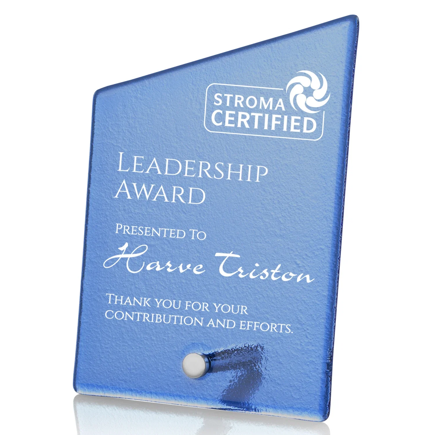 Custom Frosted Ice-Texture Glass Slant Award, 3.5 x 4.75 in Imprint Area, metal awards for sales achievement awards