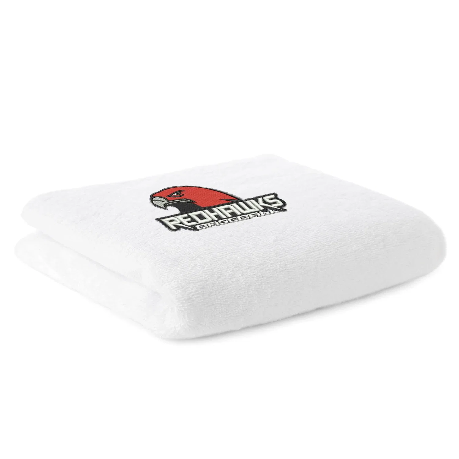 Athlete Flat Hem Sport Towel — White
