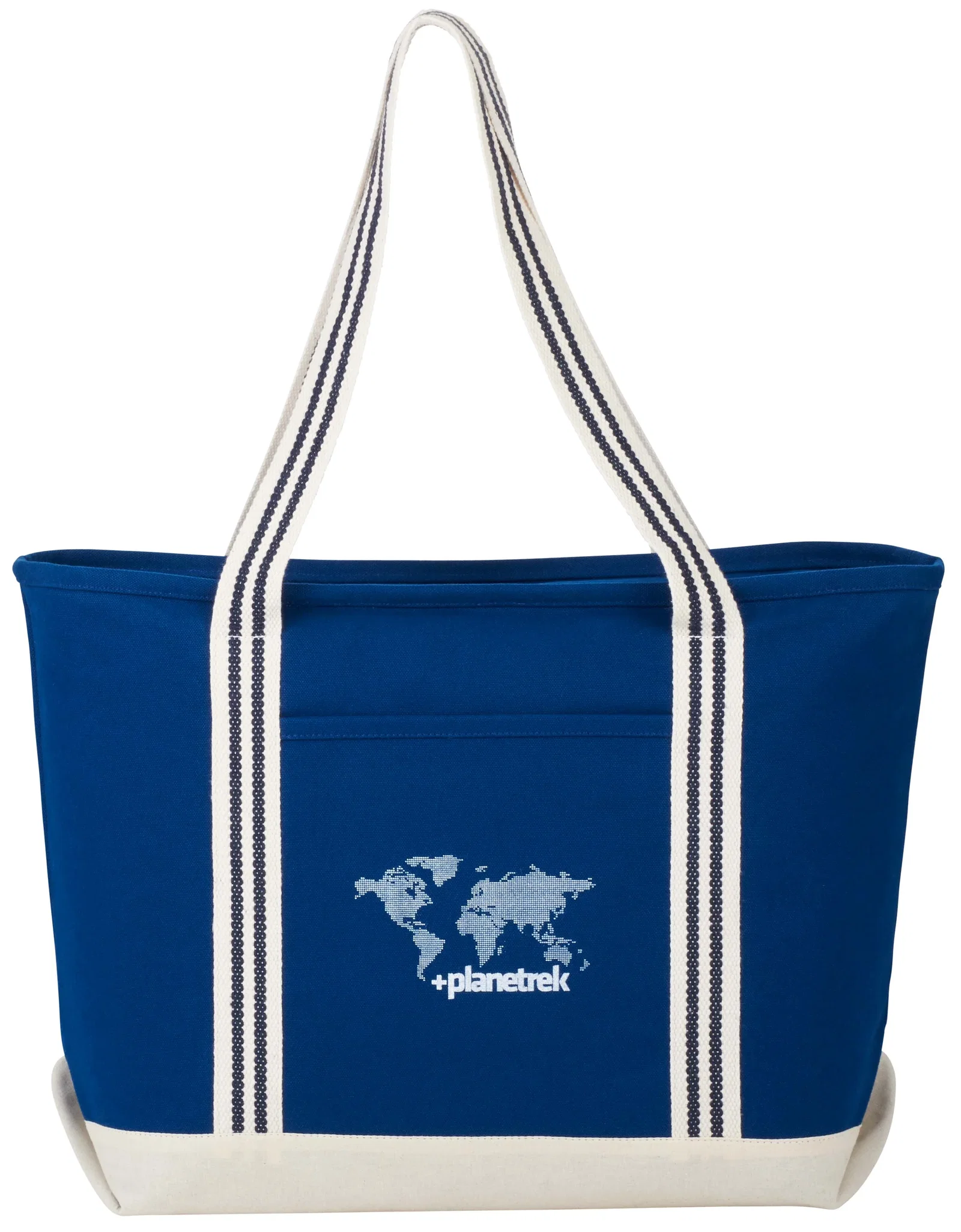 Custom Branded Cotton Zippered Boat Tote - 20oz Atlantic Stripe — view 7
