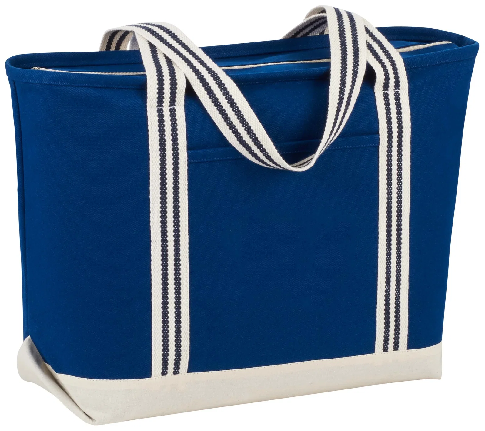 Custom Branded Cotton Zippered Boat Tote - 20oz Atlantic Stripe — view 9