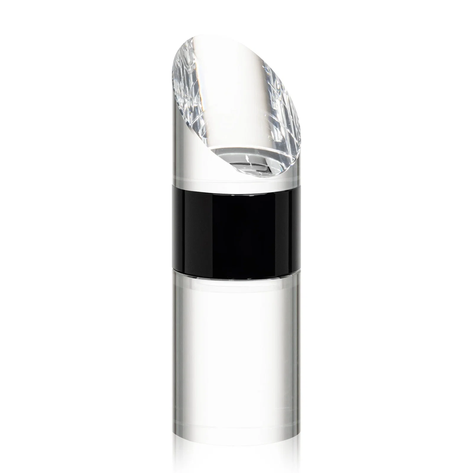 Custom Optical Crystal Stacking Tower Award with Circular Blocks, with your logo for donor appreciation