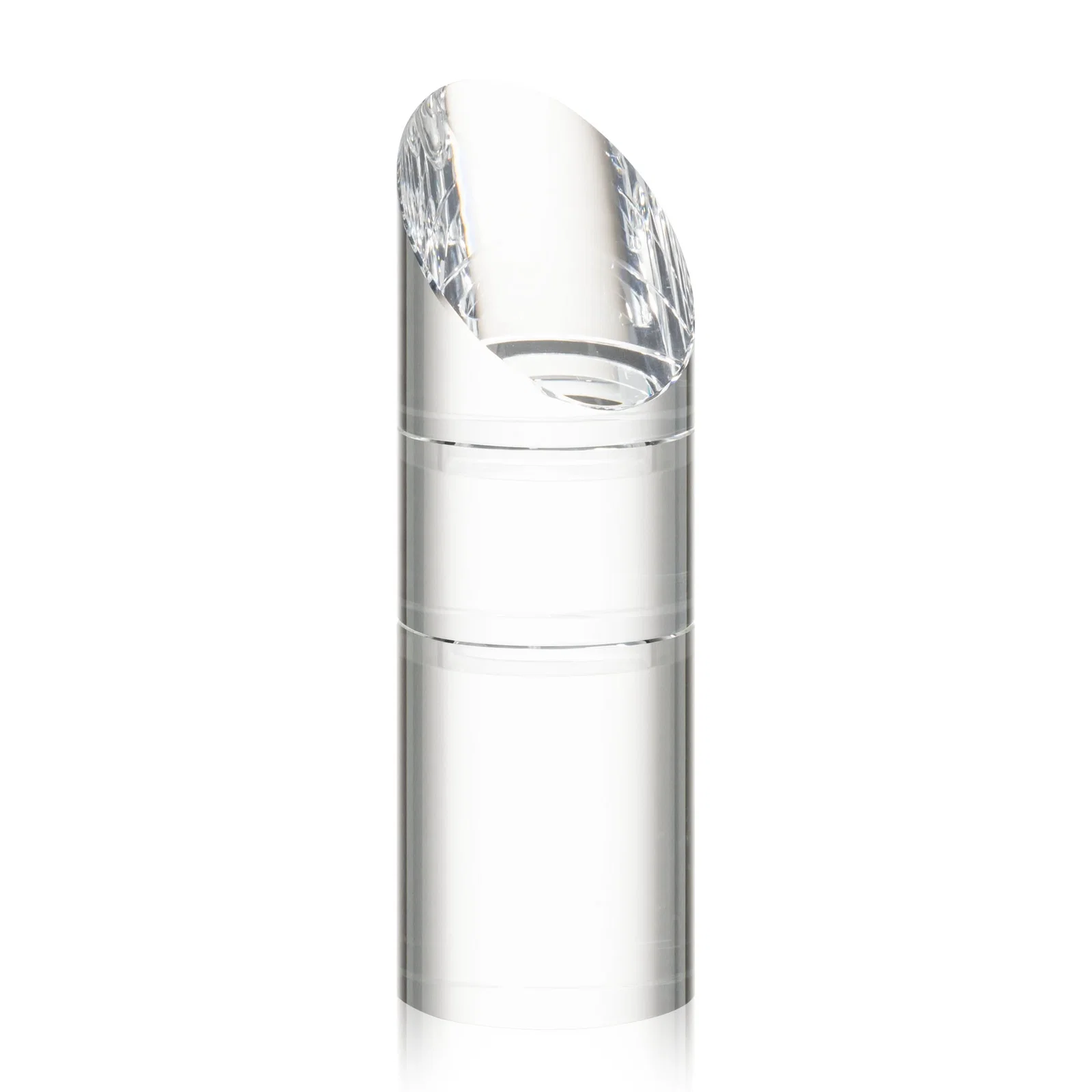 Custom Optical Crystal Stacking Tower Award with Circular Blocks, with your logo for graduation ceremonies