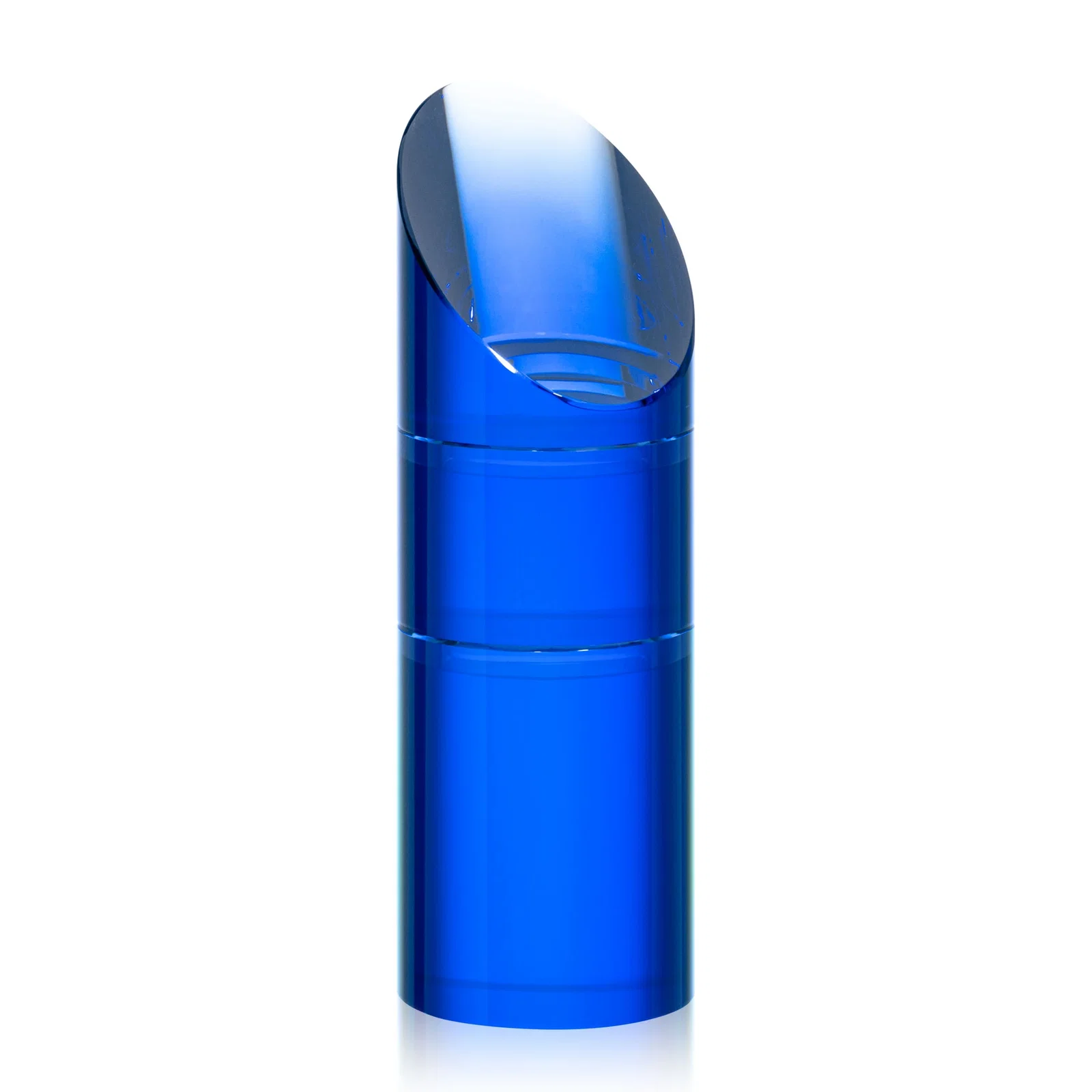 Personalized Optical Crystal Stacking Tower Award with Circular Blocks, with your logo for donor appreciation