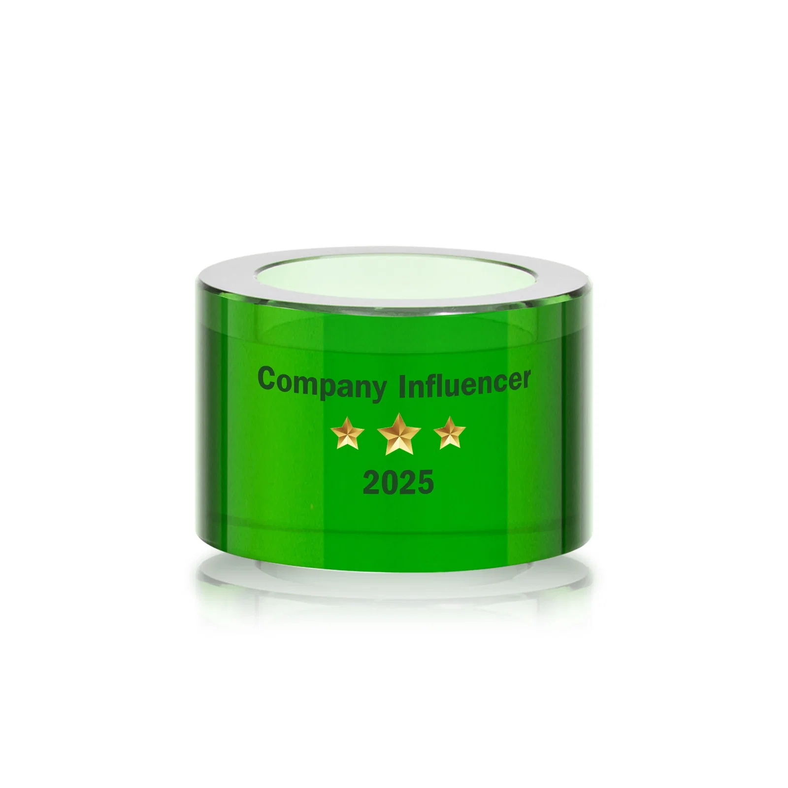 Personalized Optical Crystal Stacking Tower Award with Circular Blocks for safety achievement programs