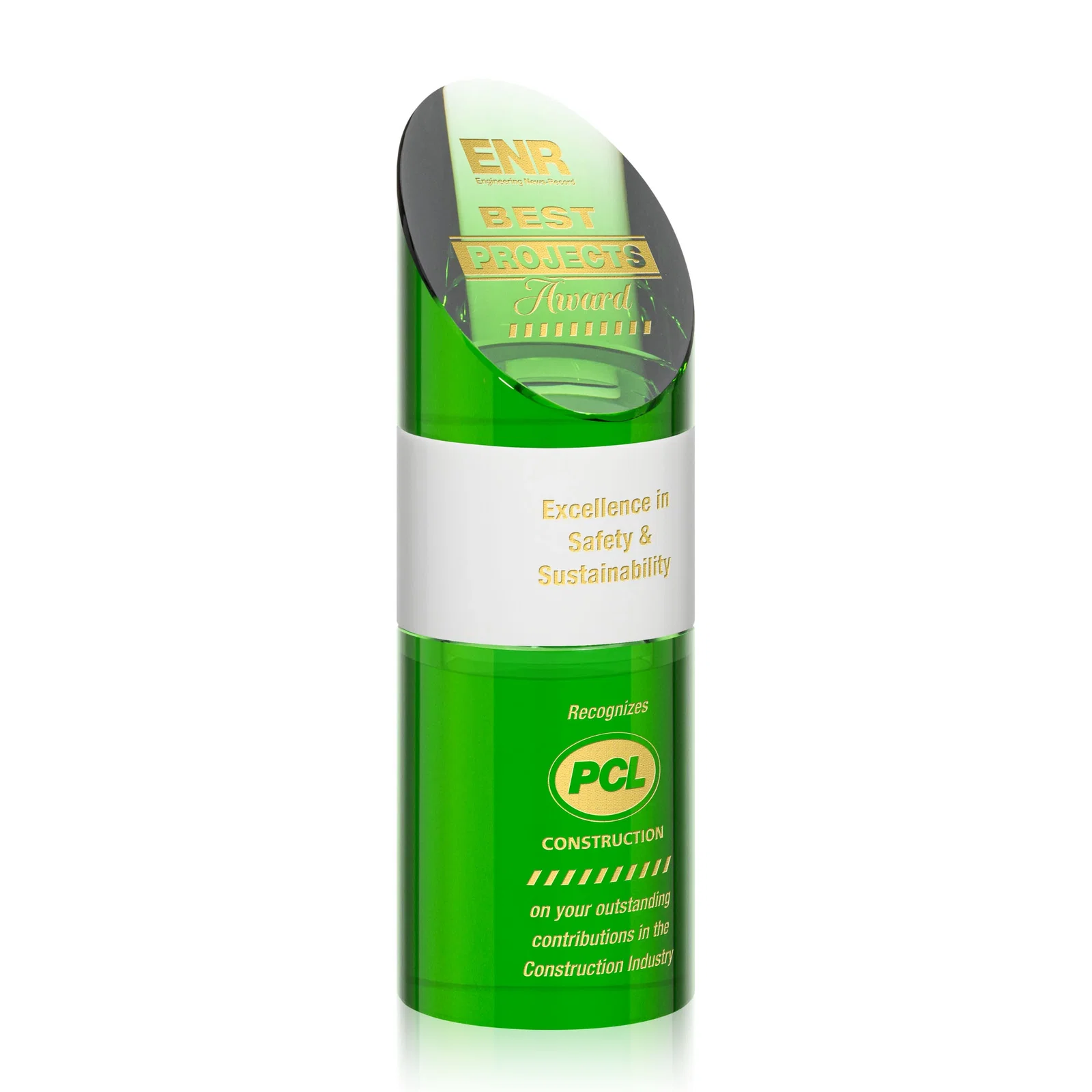 Promotional Optical Crystal Stacking Tower Award with Circular Blocks for sales achievement awards