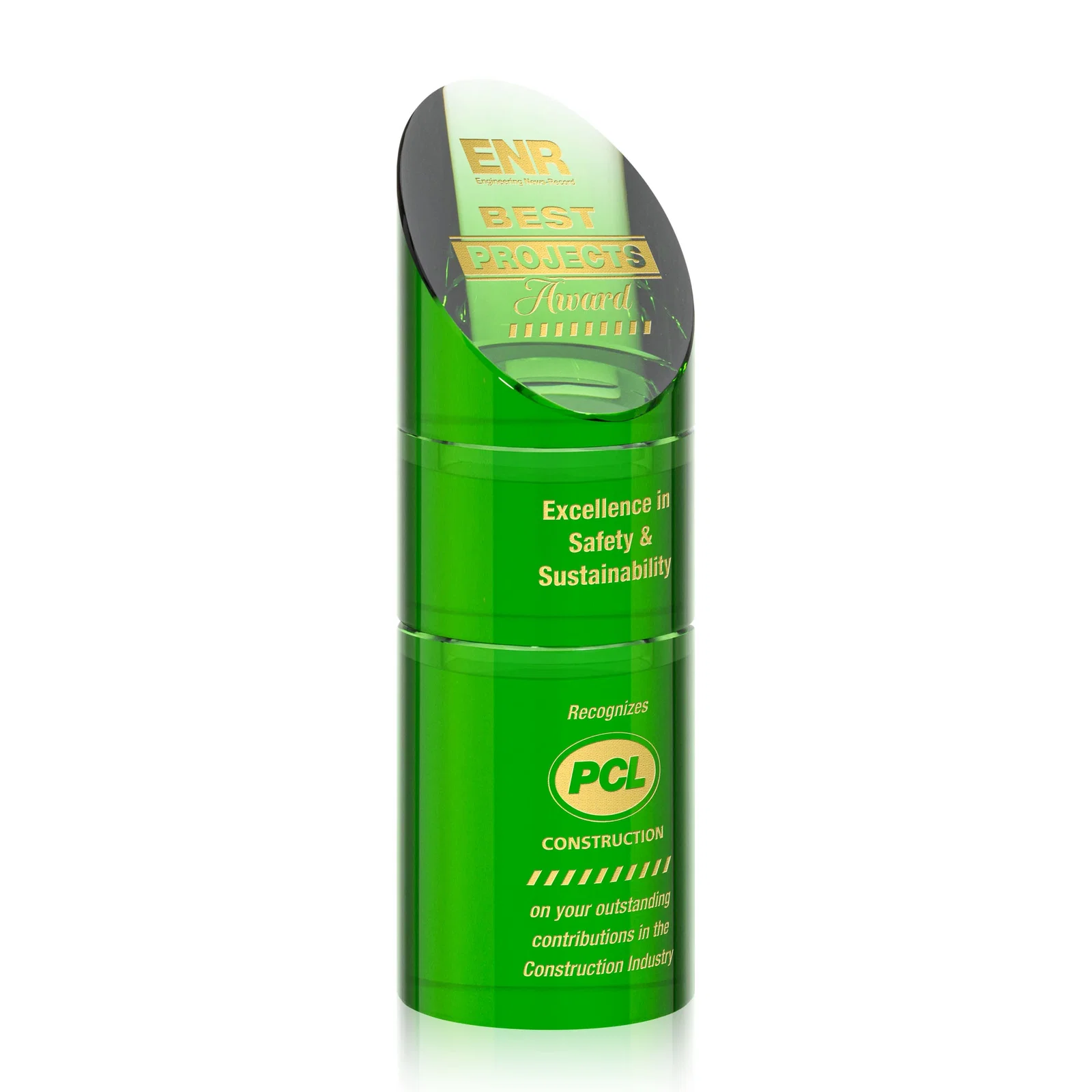 Promotional Optical Crystal Stacking Tower Award with Circular Blocks for retirement presentations