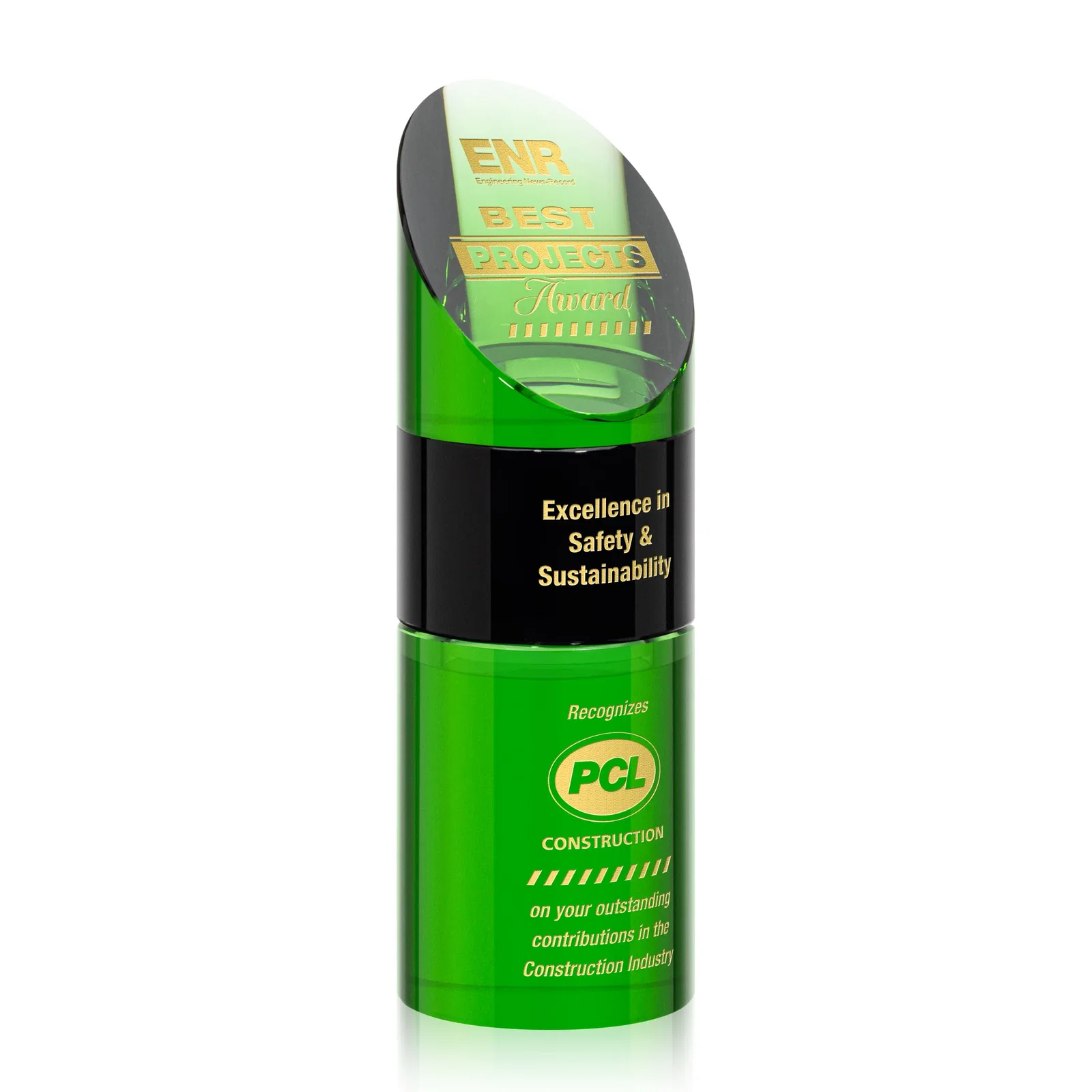 Promotional Optical Crystal Stacking Tower Award with Circular Blocks for team milestone celebrations