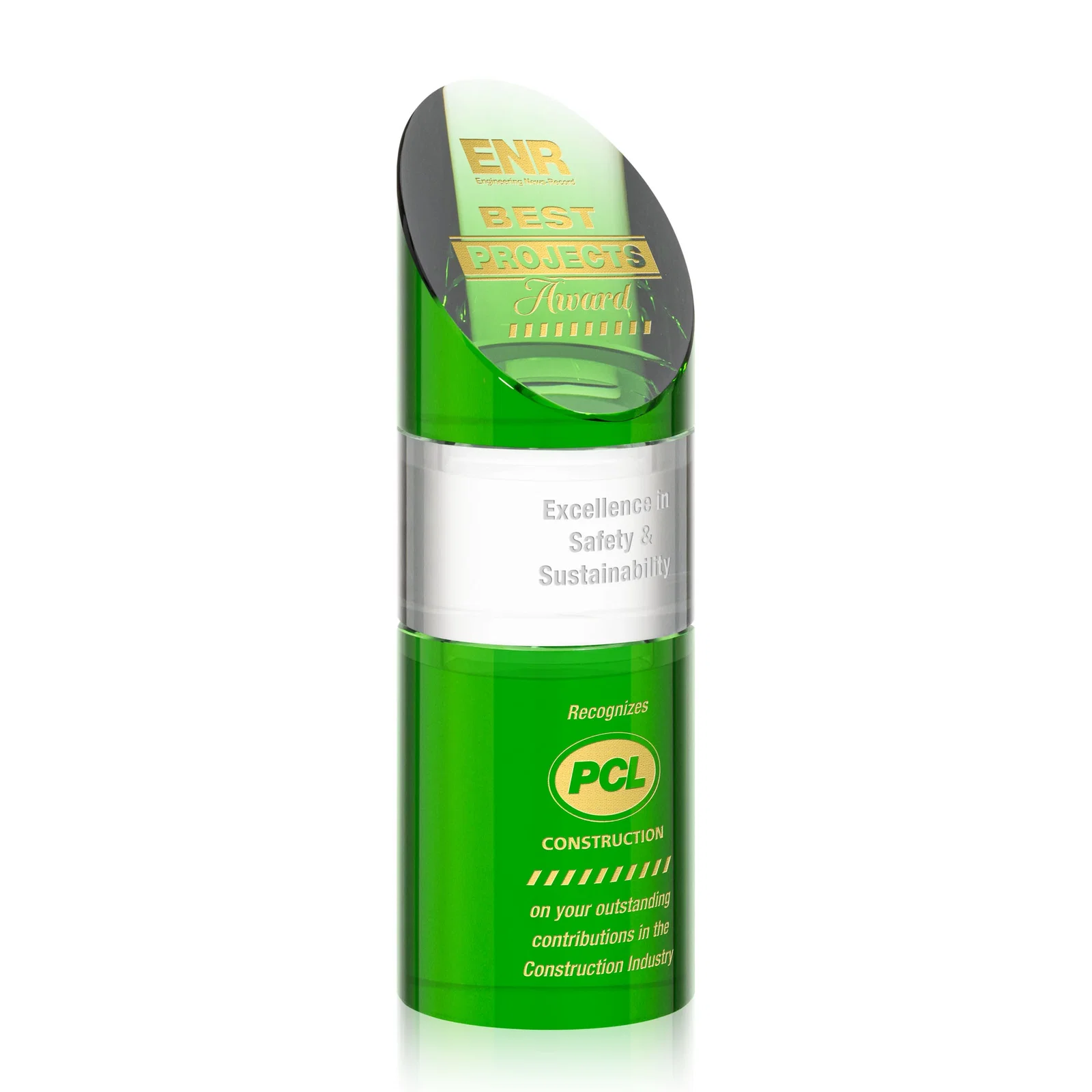 Promotional Optical Crystal Stacking Tower Award with Circular Blocks for donor appreciation