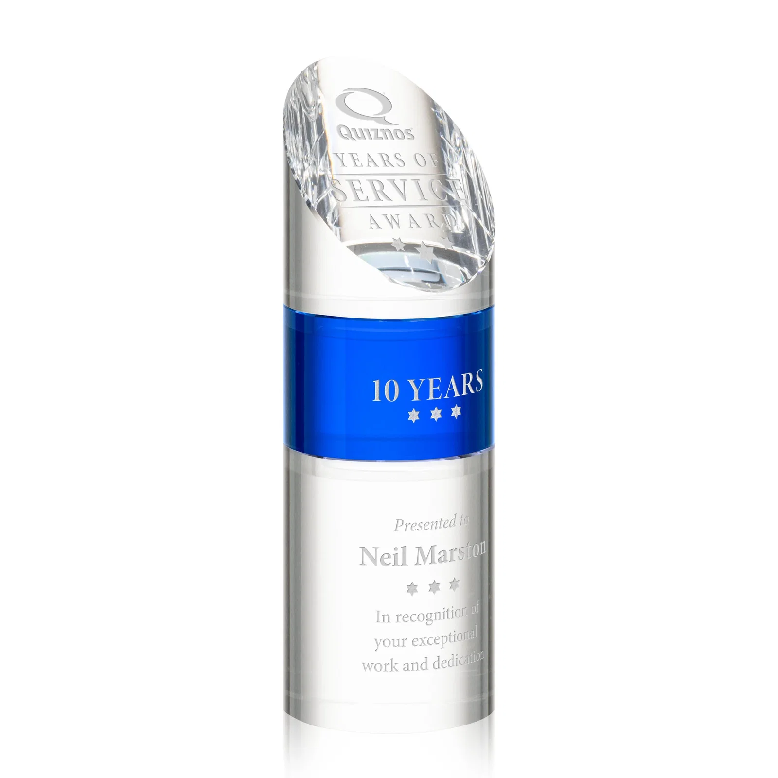 Custom Optical Crystal Stacking Tower Award with Circular Blocks for sales achievement awards