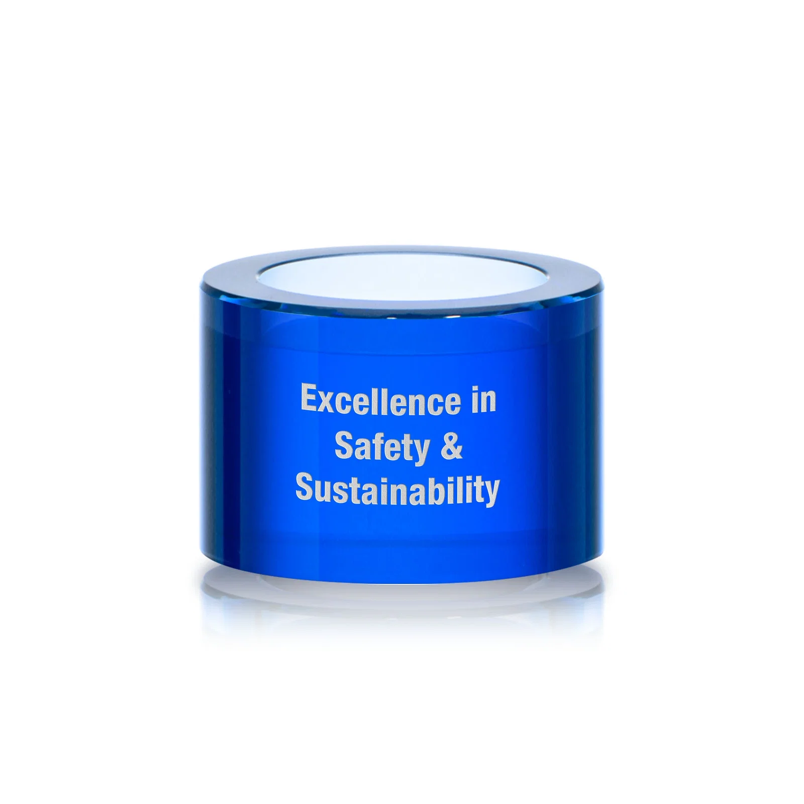 Custom Optical Crystal Stacking Tower Award with Circular Blocks for safety achievement programs