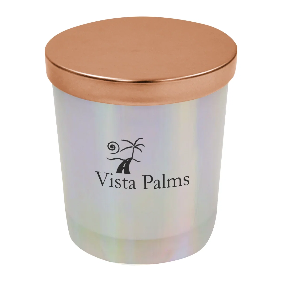 Metallic lid resting on top of the jar