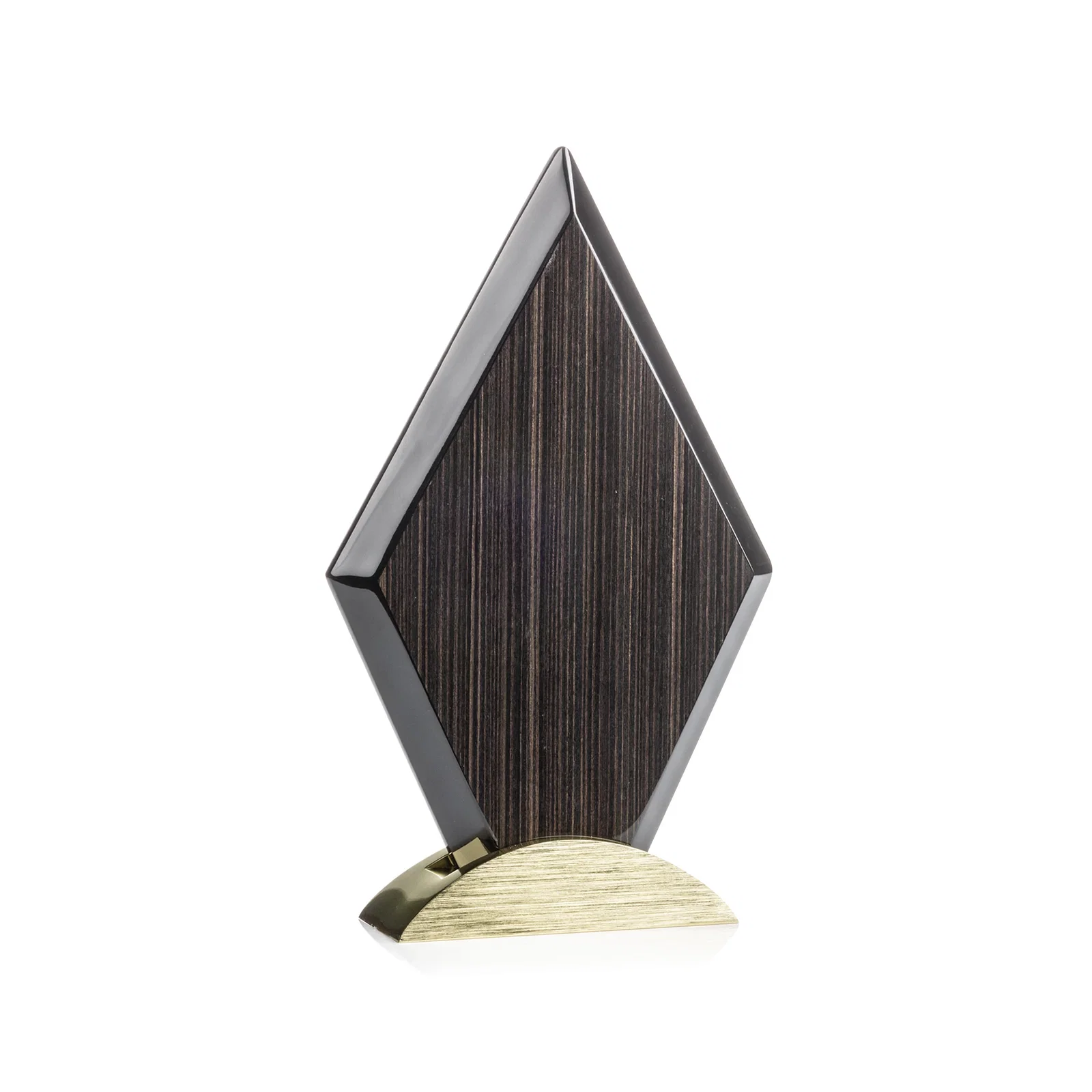 Personalized Slatewood Composite Diamond Award with Faceted Beveled Edges for retirement presentations