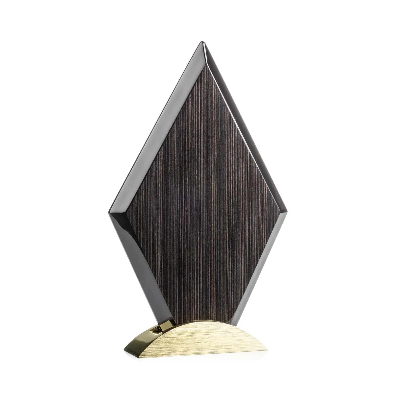 Personalized Slatewood Composite Diamond Award with Faceted Beveled Edges for team milestone celebrations