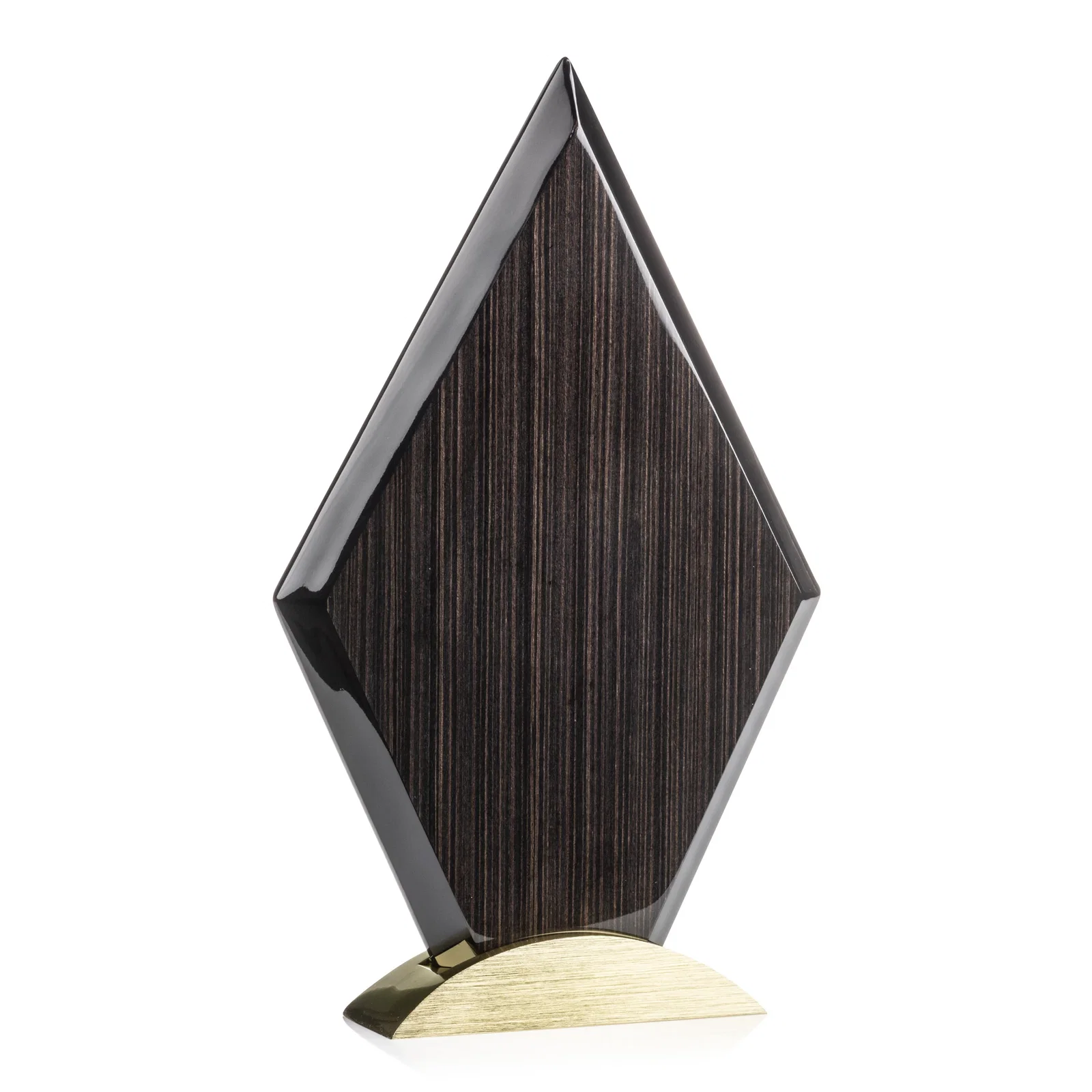 Personalized Slatewood Composite Diamond Award with Faceted Beveled Edges for donor appreciation