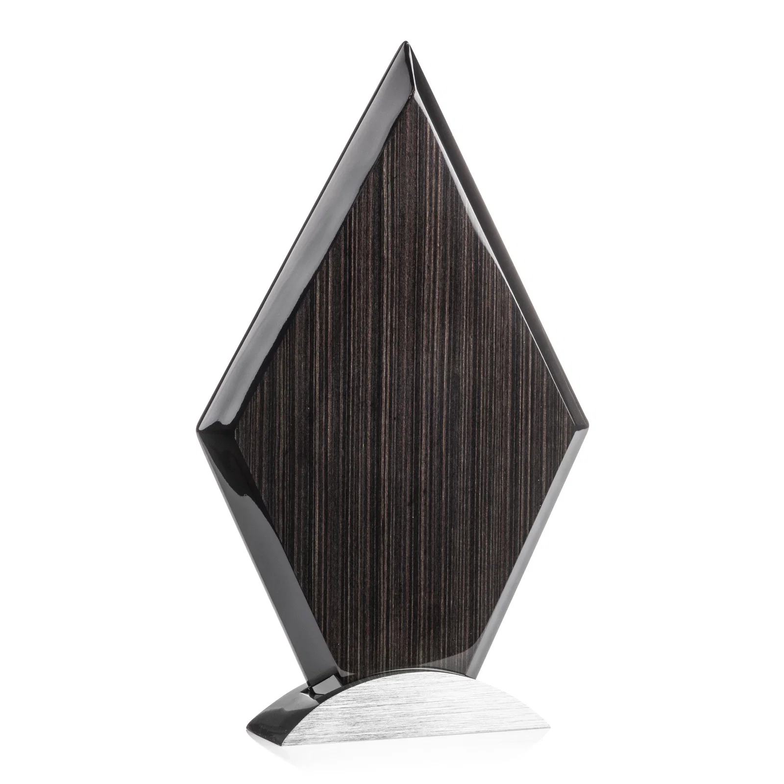 Personalized Slatewood Composite Diamond Award with Faceted Beveled Edges for safety achievement programs