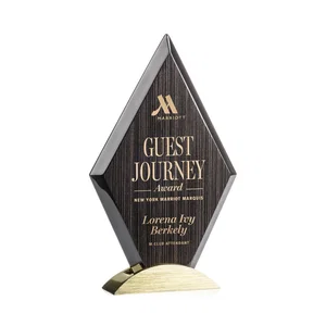 Slatewood Composite Diamond Award with Faceted Beveled Edges