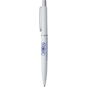 Plastic Ballpoint Pen with Retro Barrel, Silver Accents