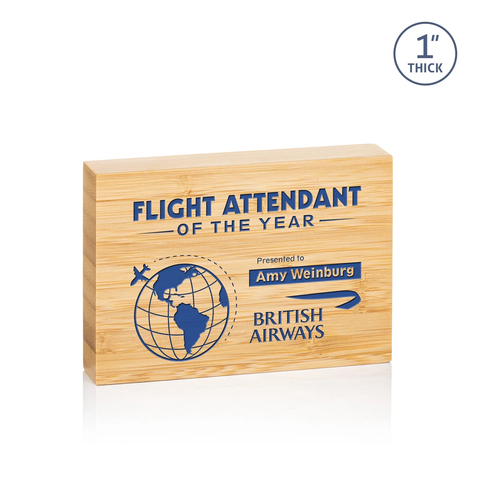 Custom Bamboo Rectangle Award, Vertical or Horizontal, wood awards for volunteer appreciation