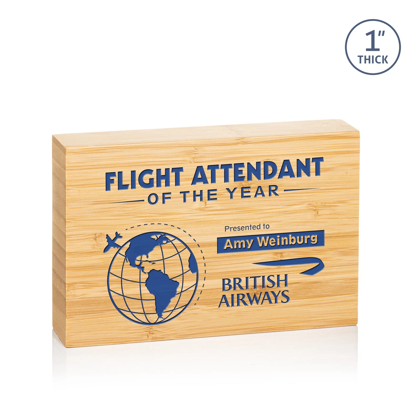 Custom Bamboo Rectangle Award, Vertical or Horizontal, wood awards for dealer and partner awards