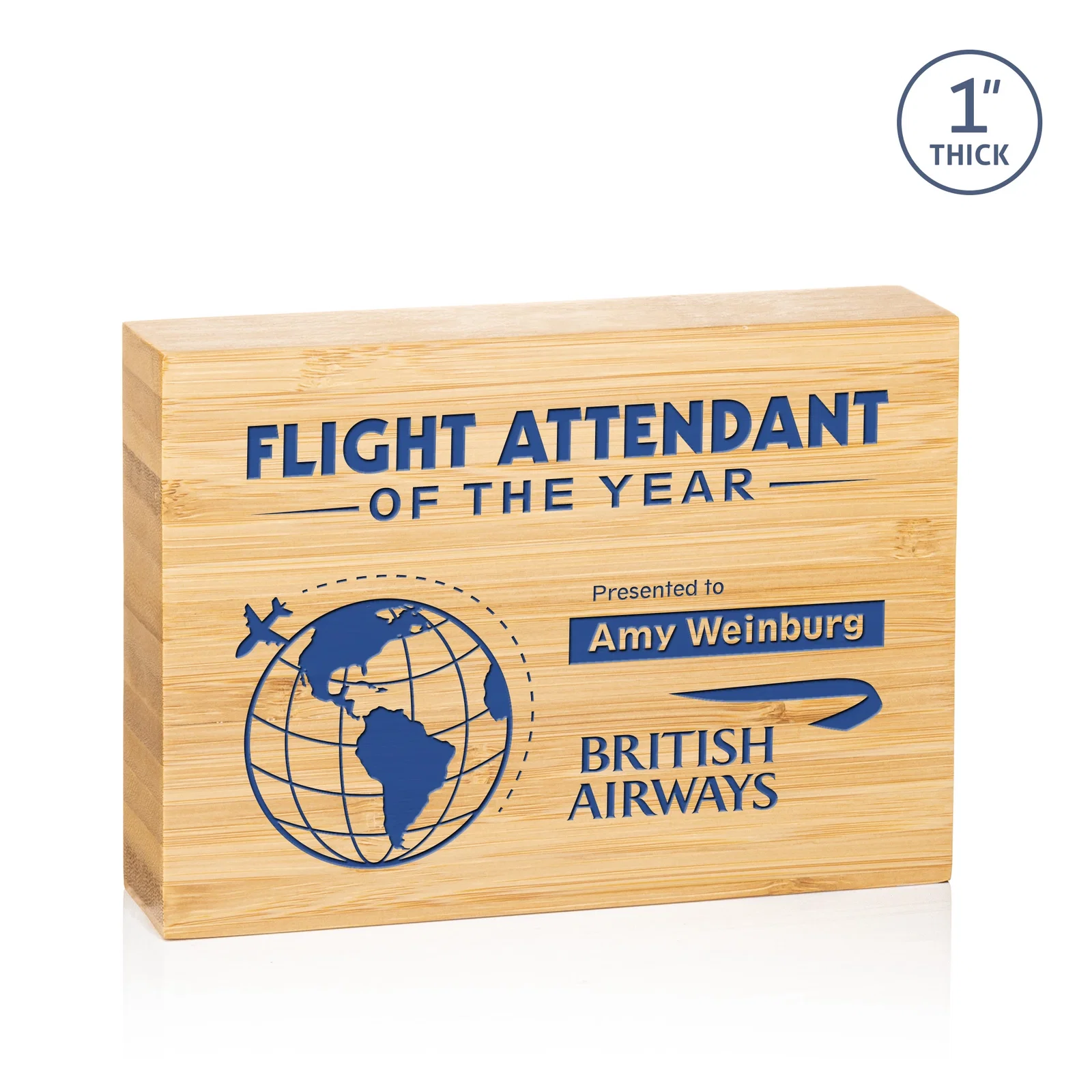 Custom Bamboo Rectangle Award, Vertical or Horizontal, wood awards for company anniversary events