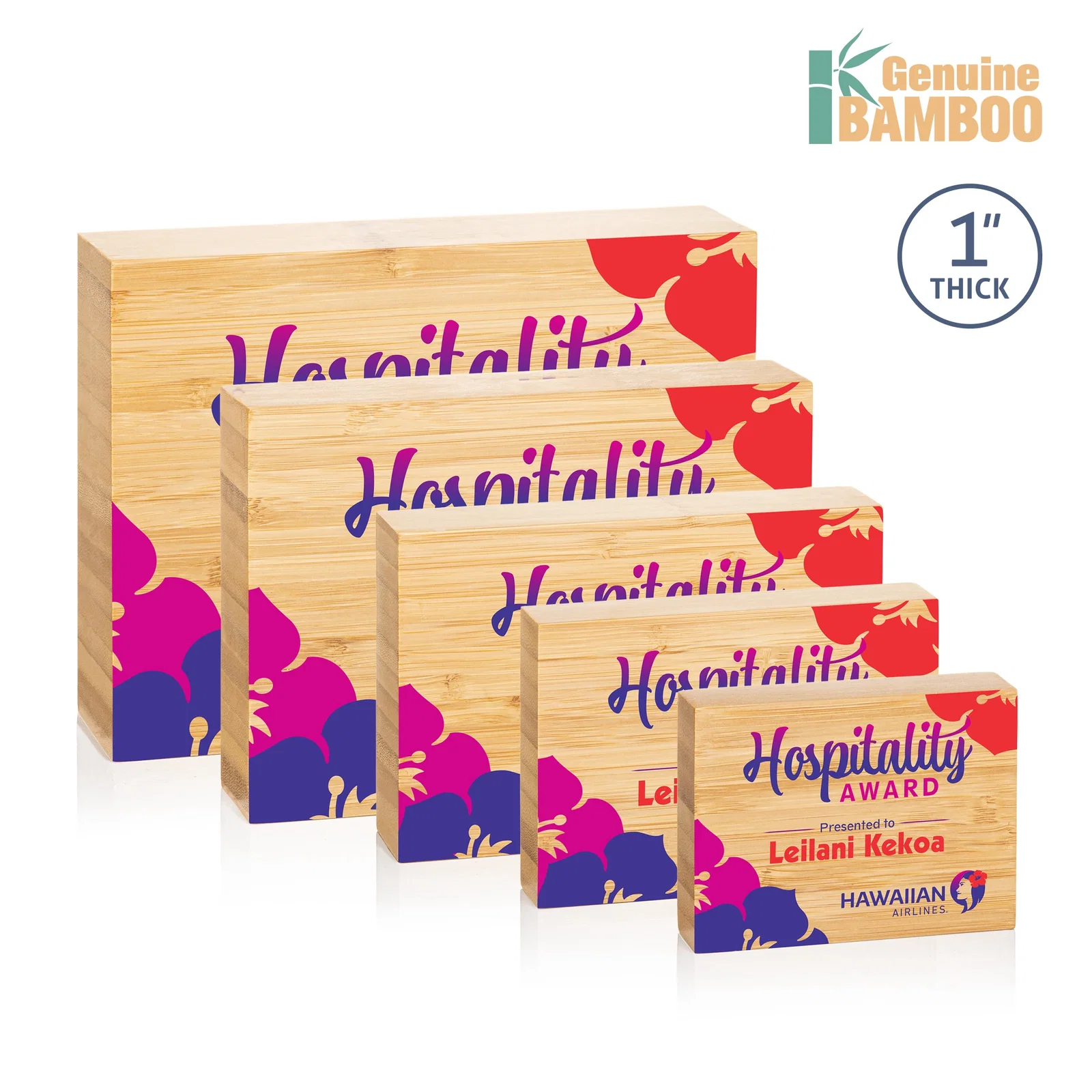 Personalized Bamboo Rectangle Award, Vertical or Horizontal, wood awards for service anniversary gifts