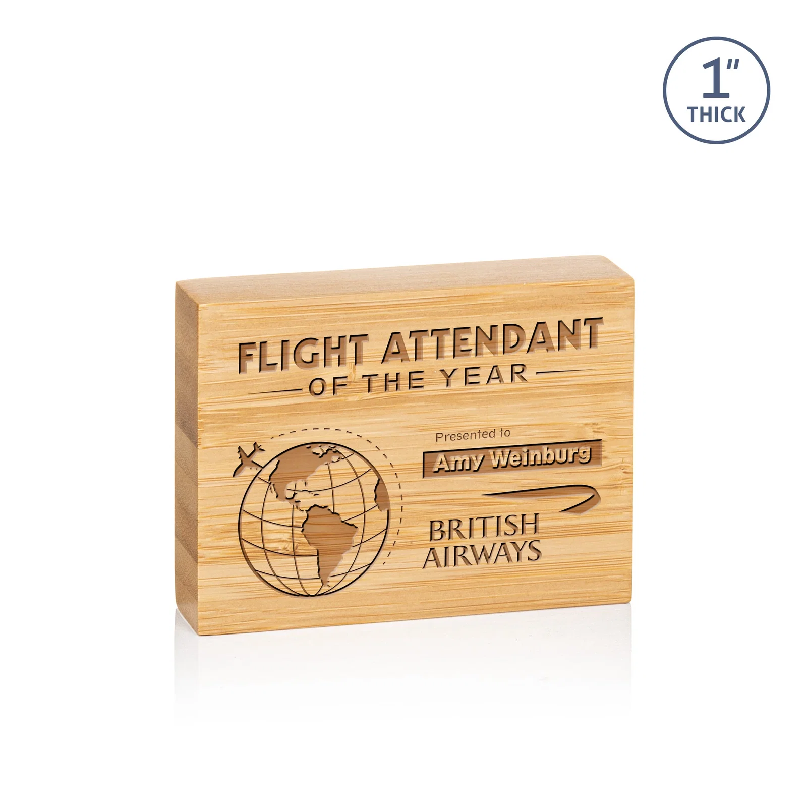 Custom Bamboo Rectangle Award, Vertical or Horizontal, wood awards for corporate award ceremonies