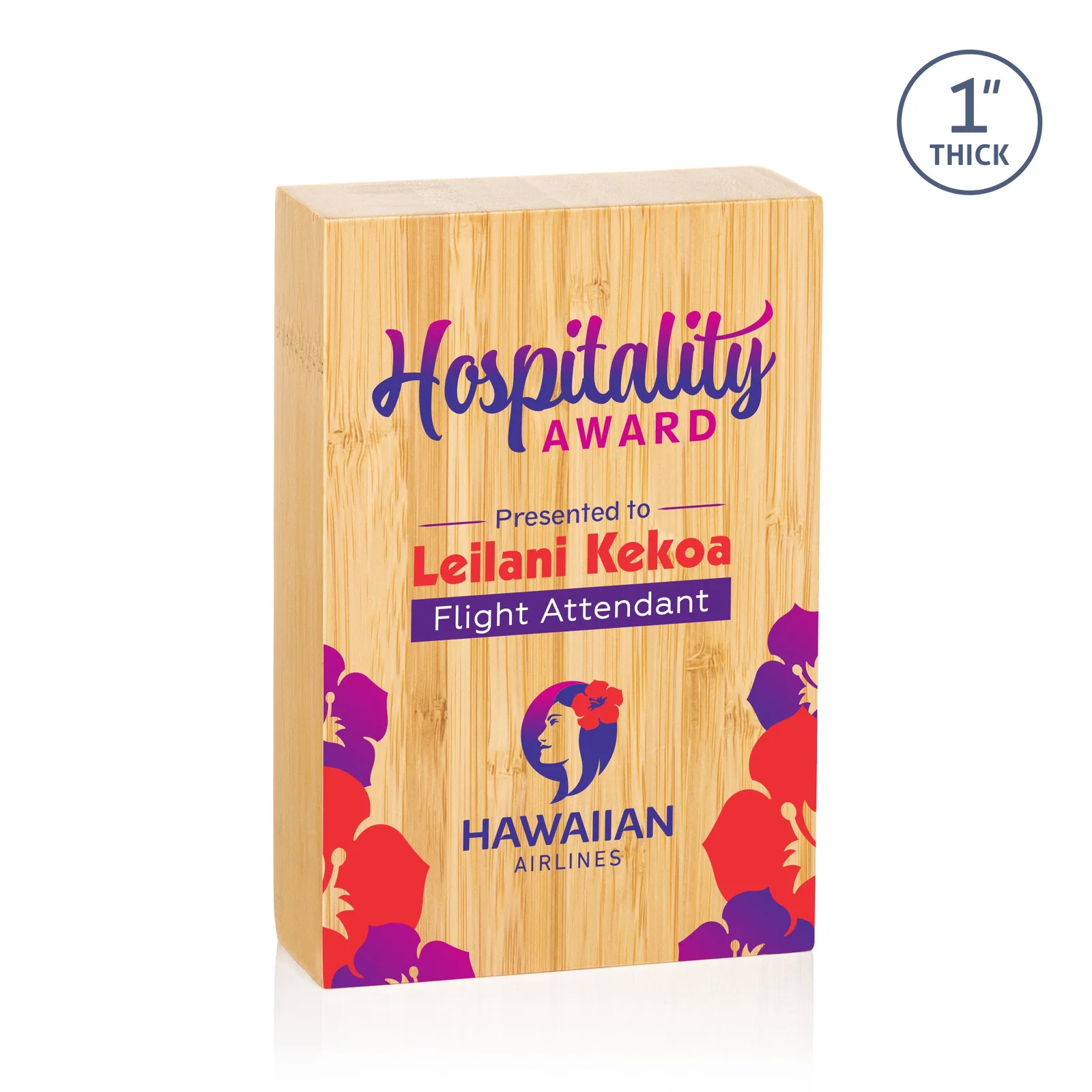 Personalized Bamboo Rectangle Award, Vertical or Horizontal, wood awards for safety achievement programs