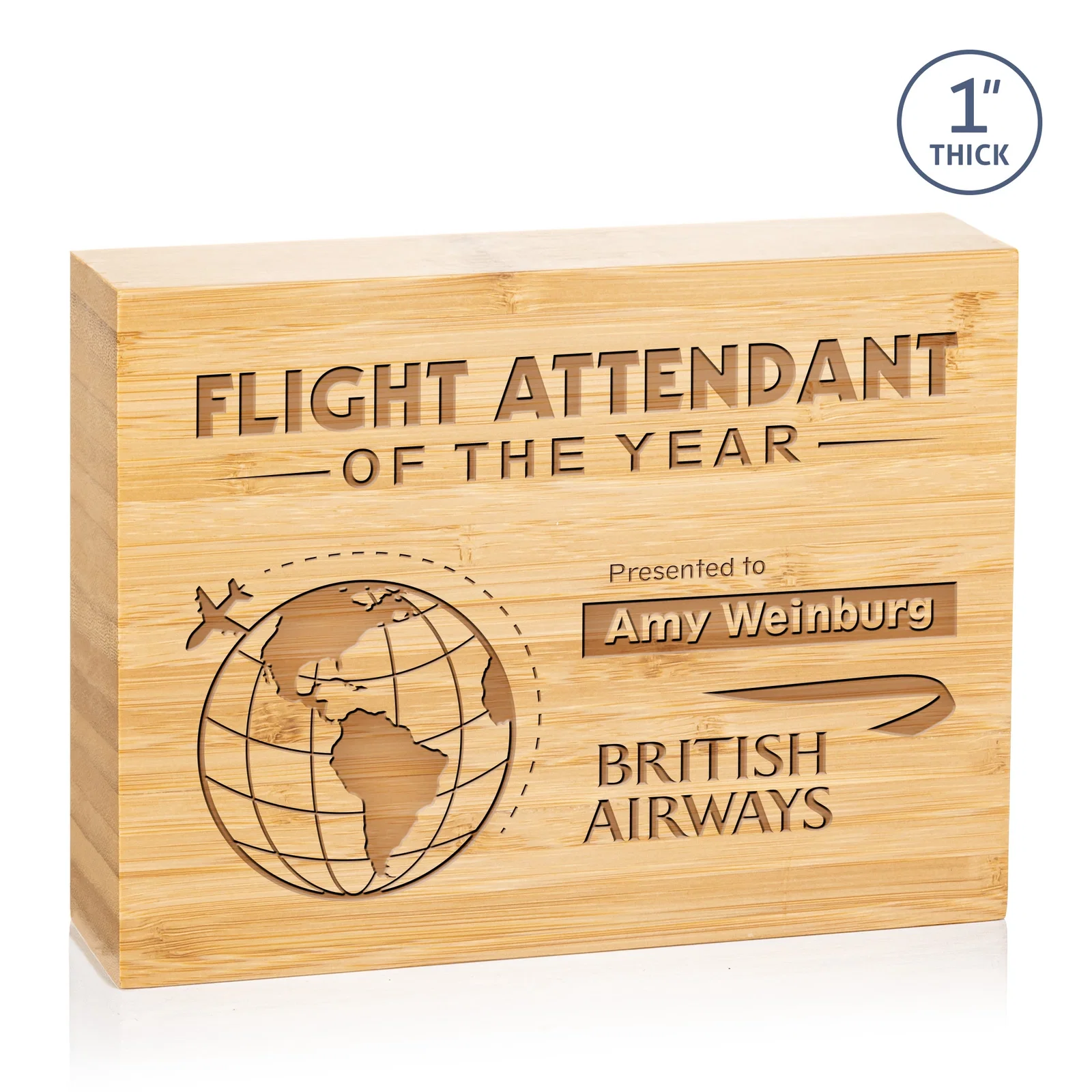 Custom Bamboo Rectangle Award, Vertical or Horizontal, wood awards for team milestone celebrations