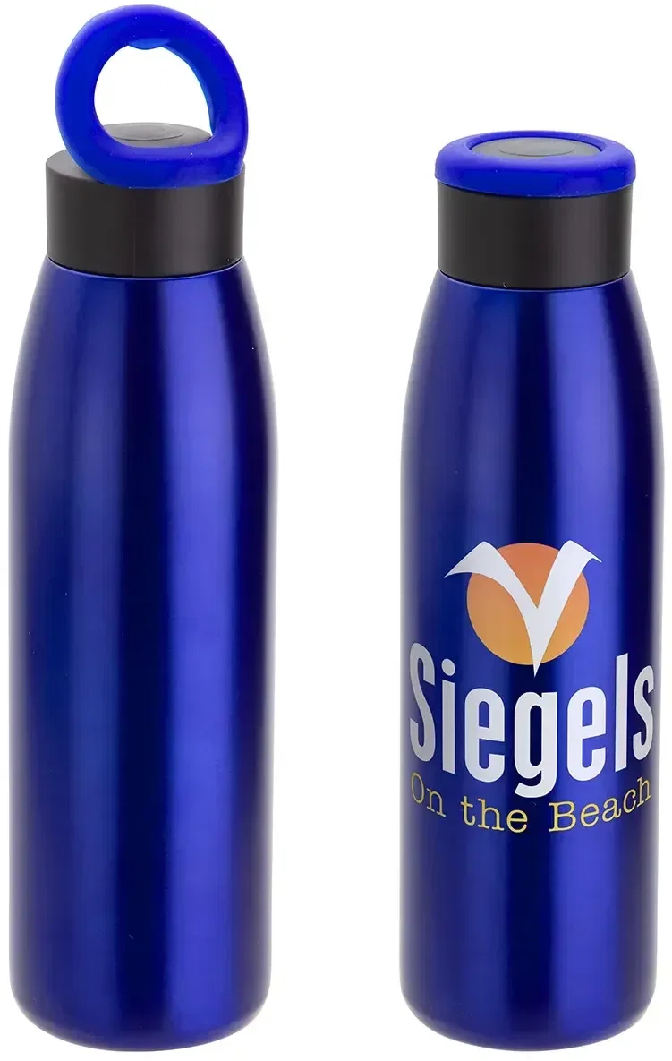 Aurora promotional copper-coated steel bottle, side view of insulated 18 oz body