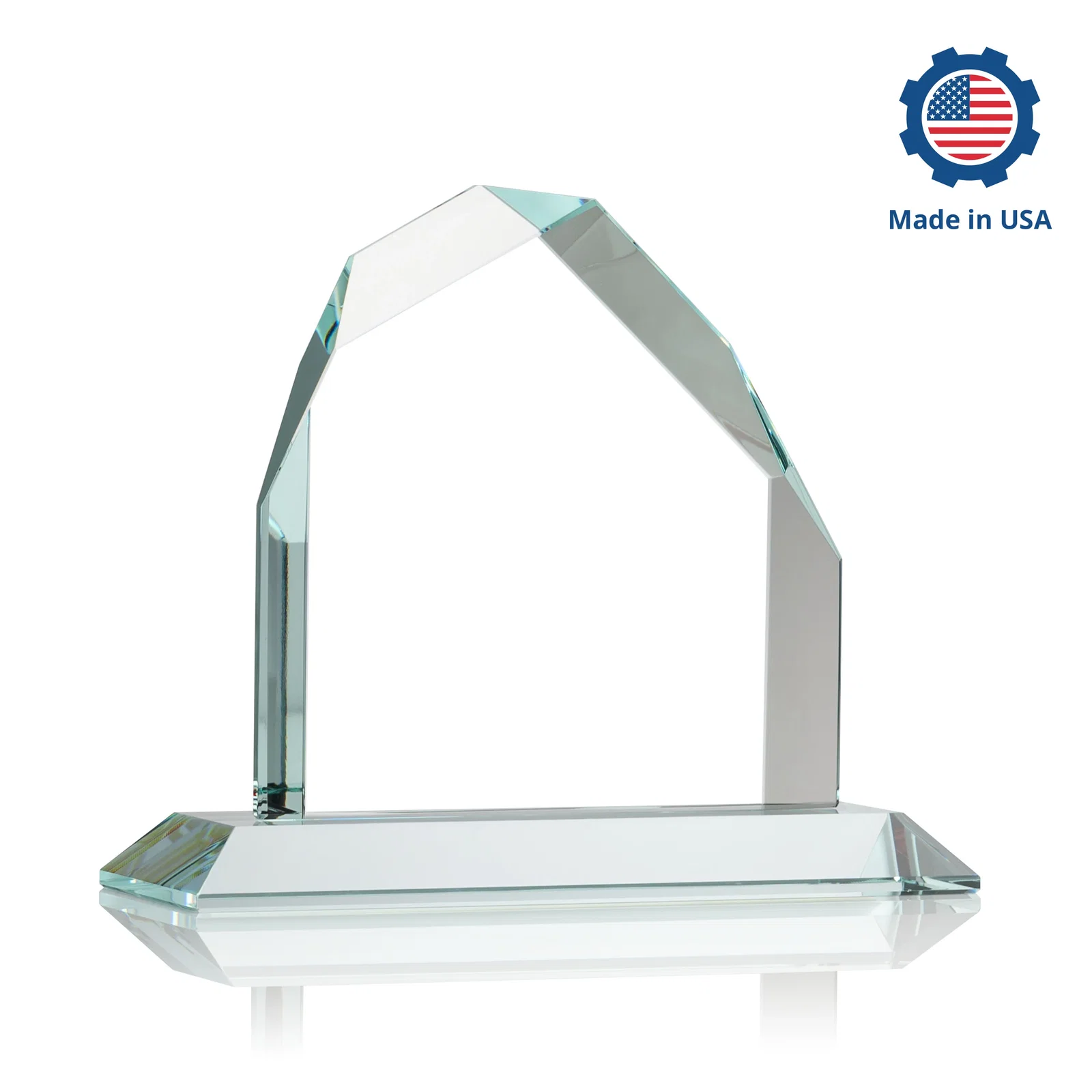 Personalized Starfire Crystal Peak Award with Divergent Bevel Edges, awards, with your logo for employee recognition