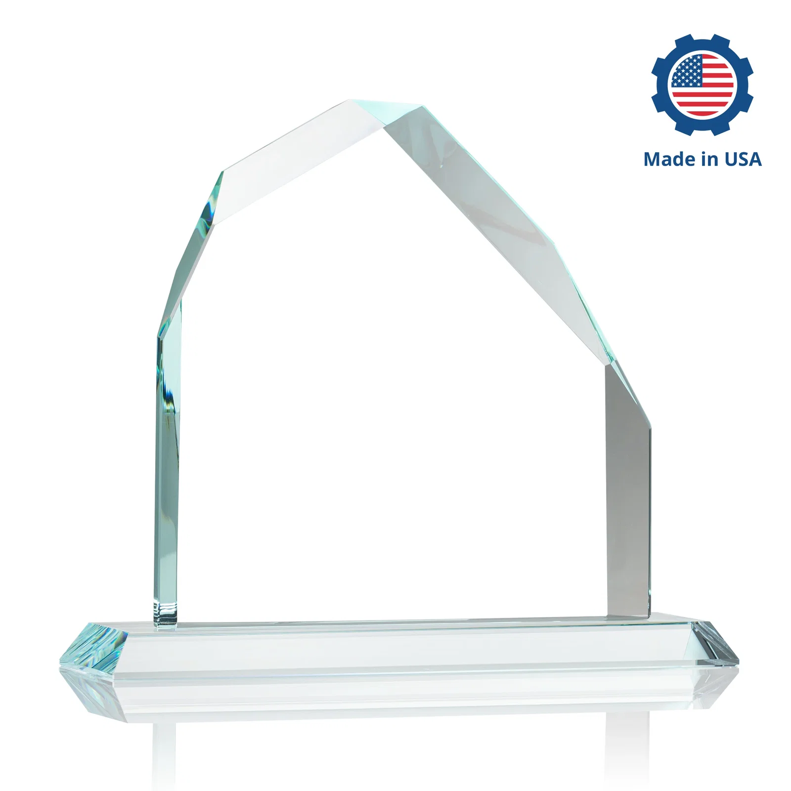 Personalized Starfire Crystal Peak Award with Divergent Bevel Edges, awards, with your logo for corporate award ceremonies