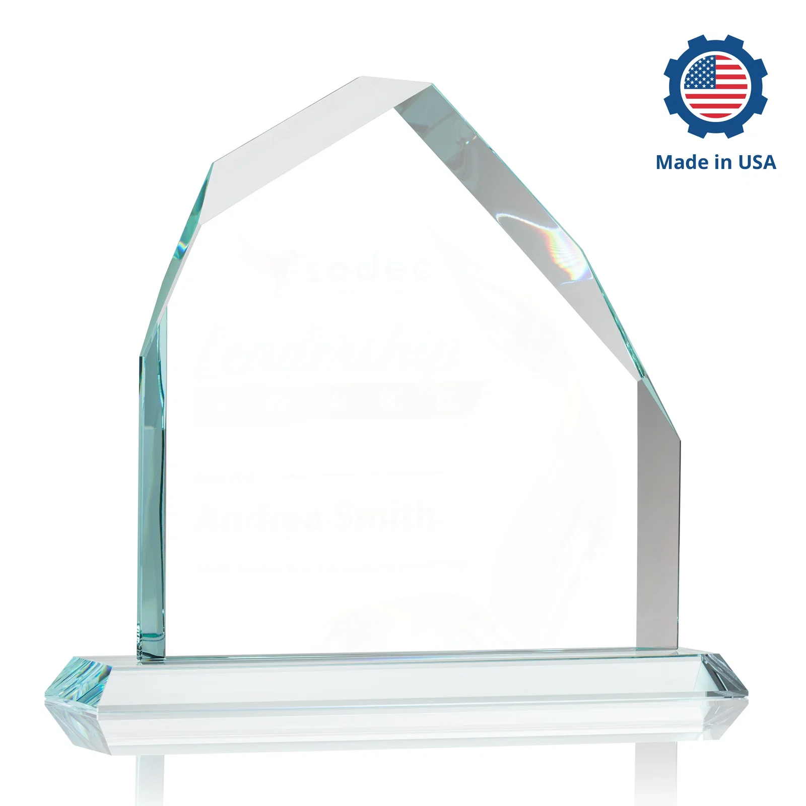Personalized Starfire Crystal Peak Award with Divergent Bevel Edges, awards, with your logo for sales achievement awards