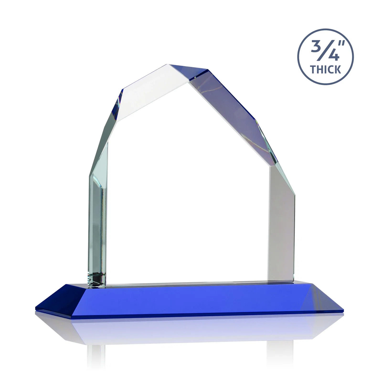 Custom Starfire Crystal Peak Award with Divergent Bevel Edges, awards, with your logo for employee recognition