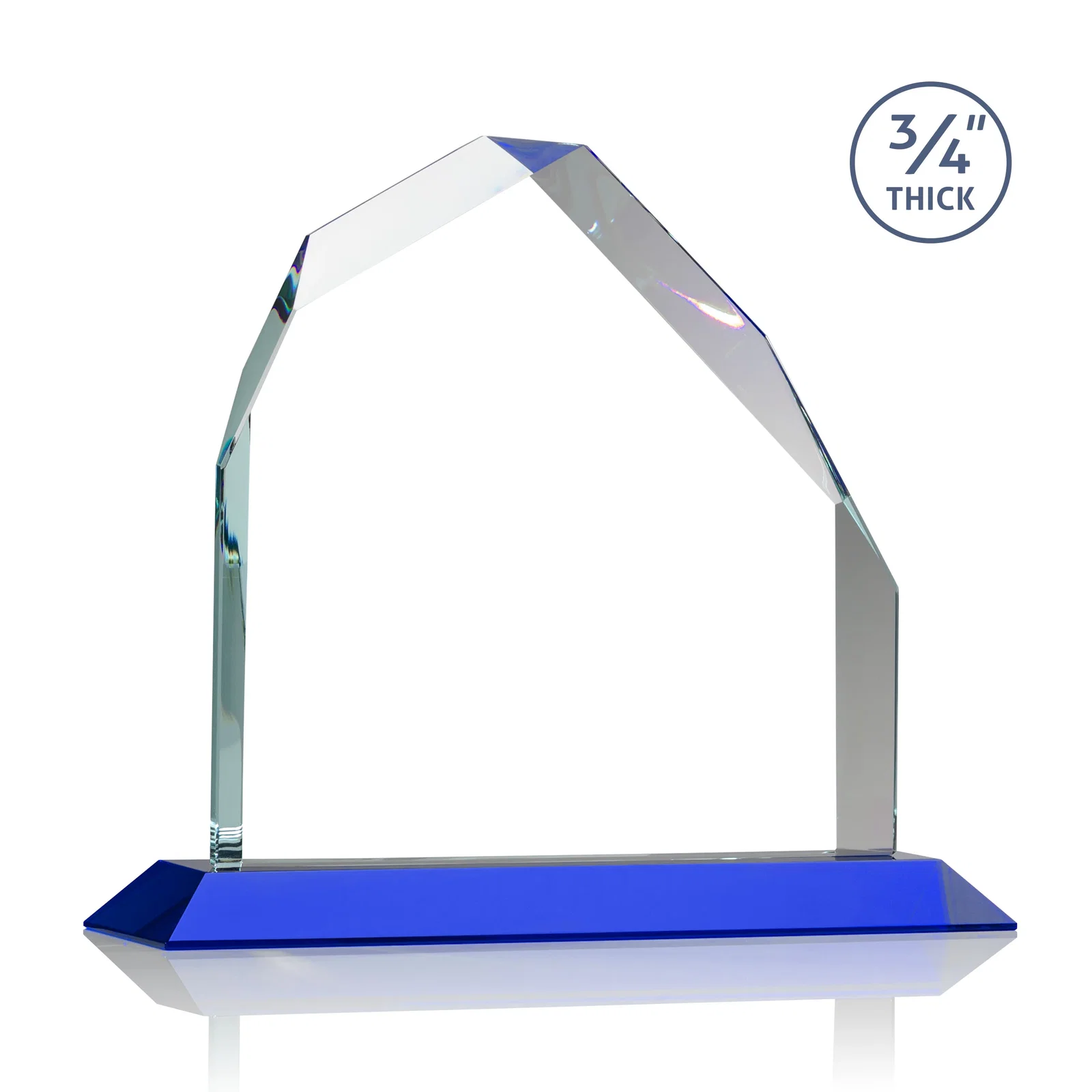 Custom Starfire Crystal Peak Award with Divergent Bevel Edges, awards, with your logo for corporate award ceremonies