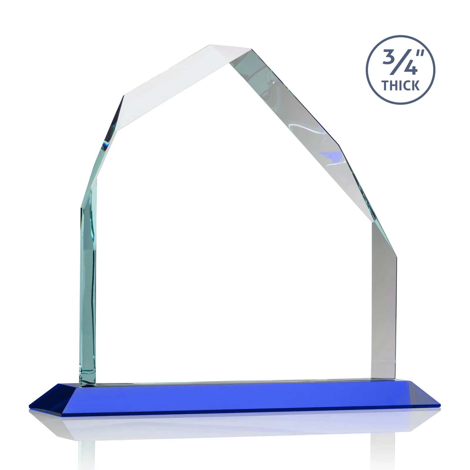 Custom Starfire Crystal Peak Award with Divergent Bevel Edges, awards, with your logo for service anniversary gifts