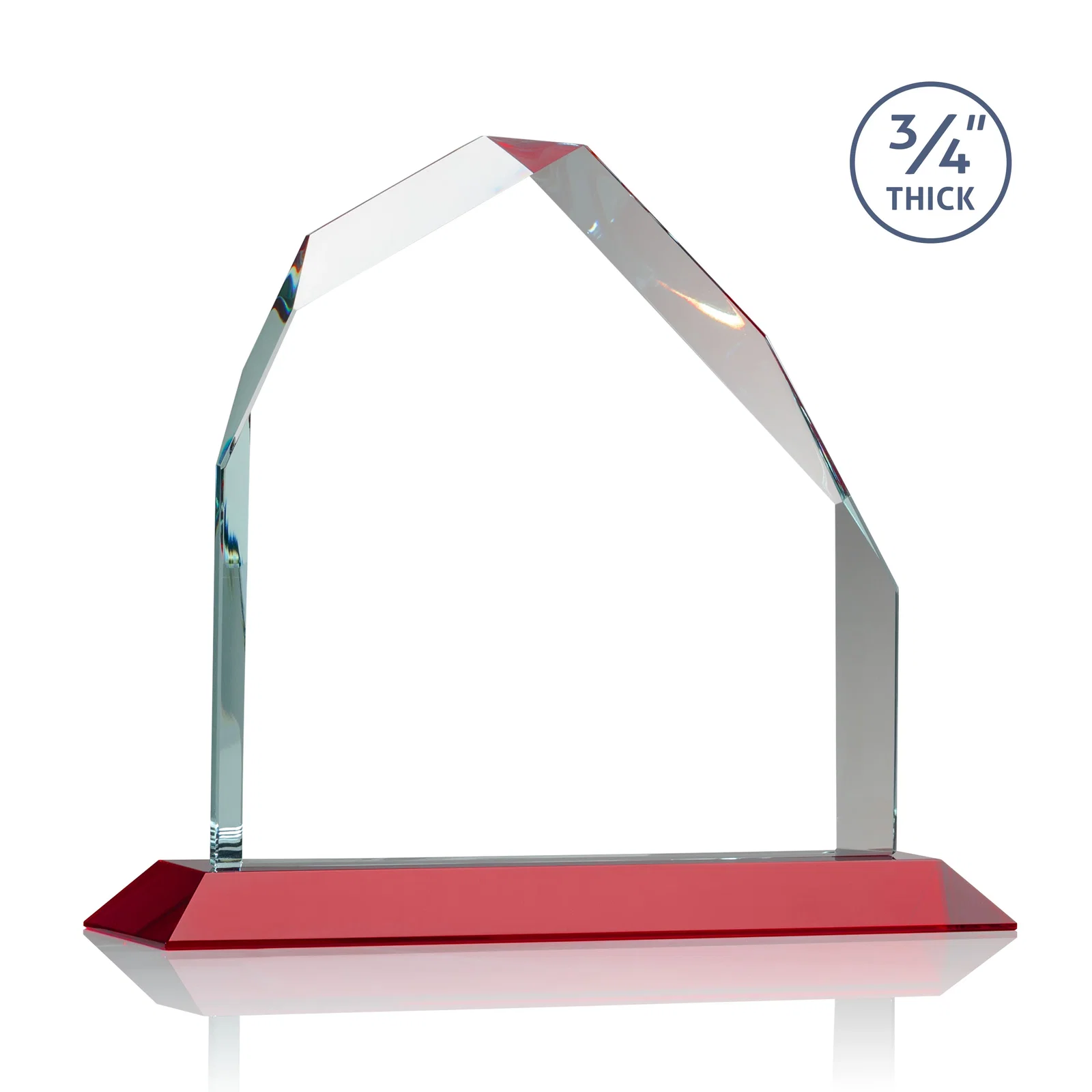 Custom Starfire Crystal Peak Award with Divergent Bevel Edges, awards, with your logo for retirement presentations