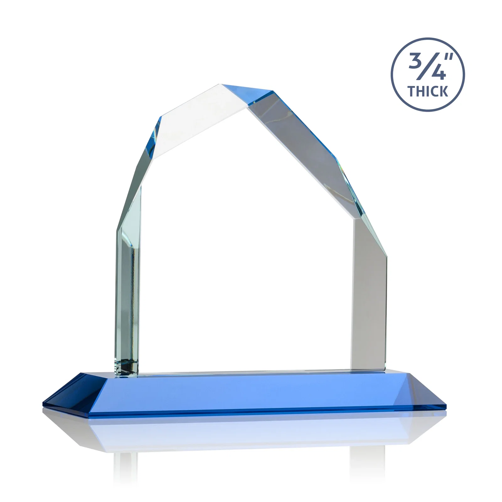 Custom Starfire Crystal Peak Award with Divergent Bevel Edges, awards, with your logo for donor appreciation